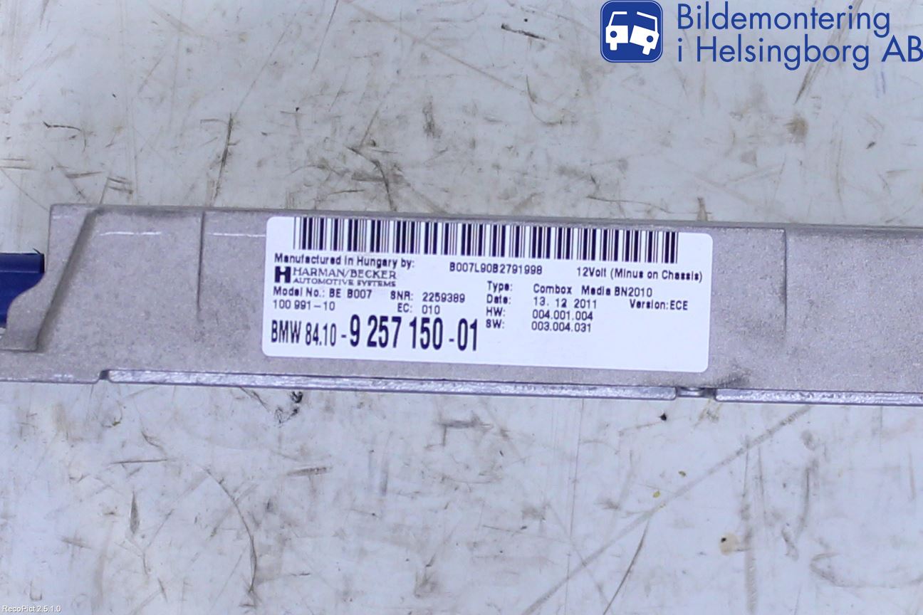 BMW X3 F25 10-17 Stereo Radio Øvrig
