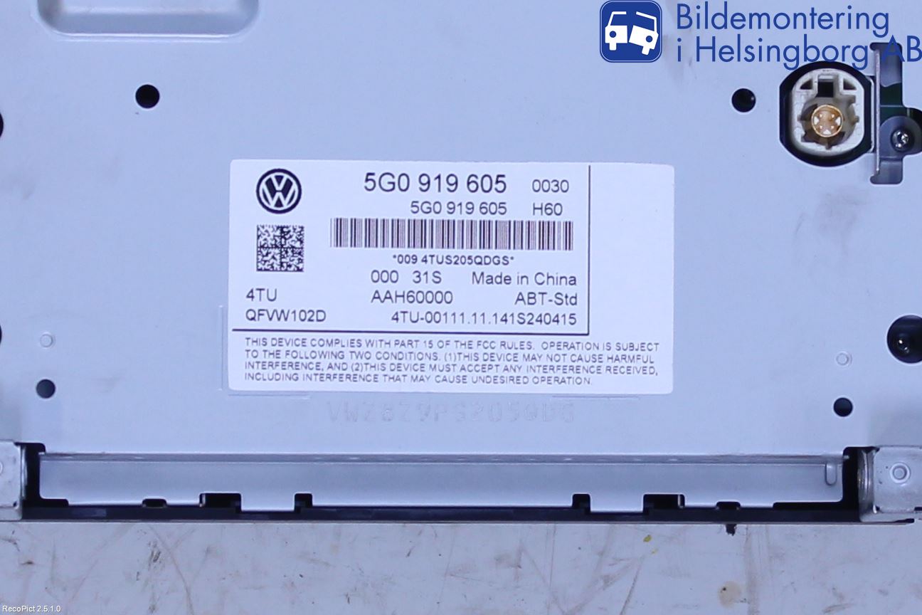 Volkswagen VW GOLF / E-GOLF VII 13-20 Multifunktionsdisplay