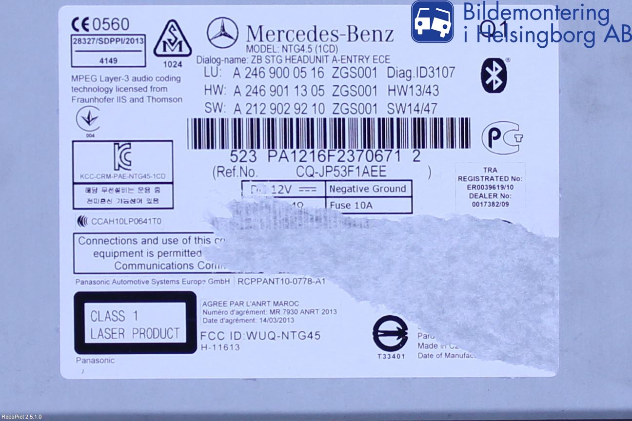 Mercedes-Benz MB GLA-KLASS (X156) 13-20 Stereo Radio Med Cd