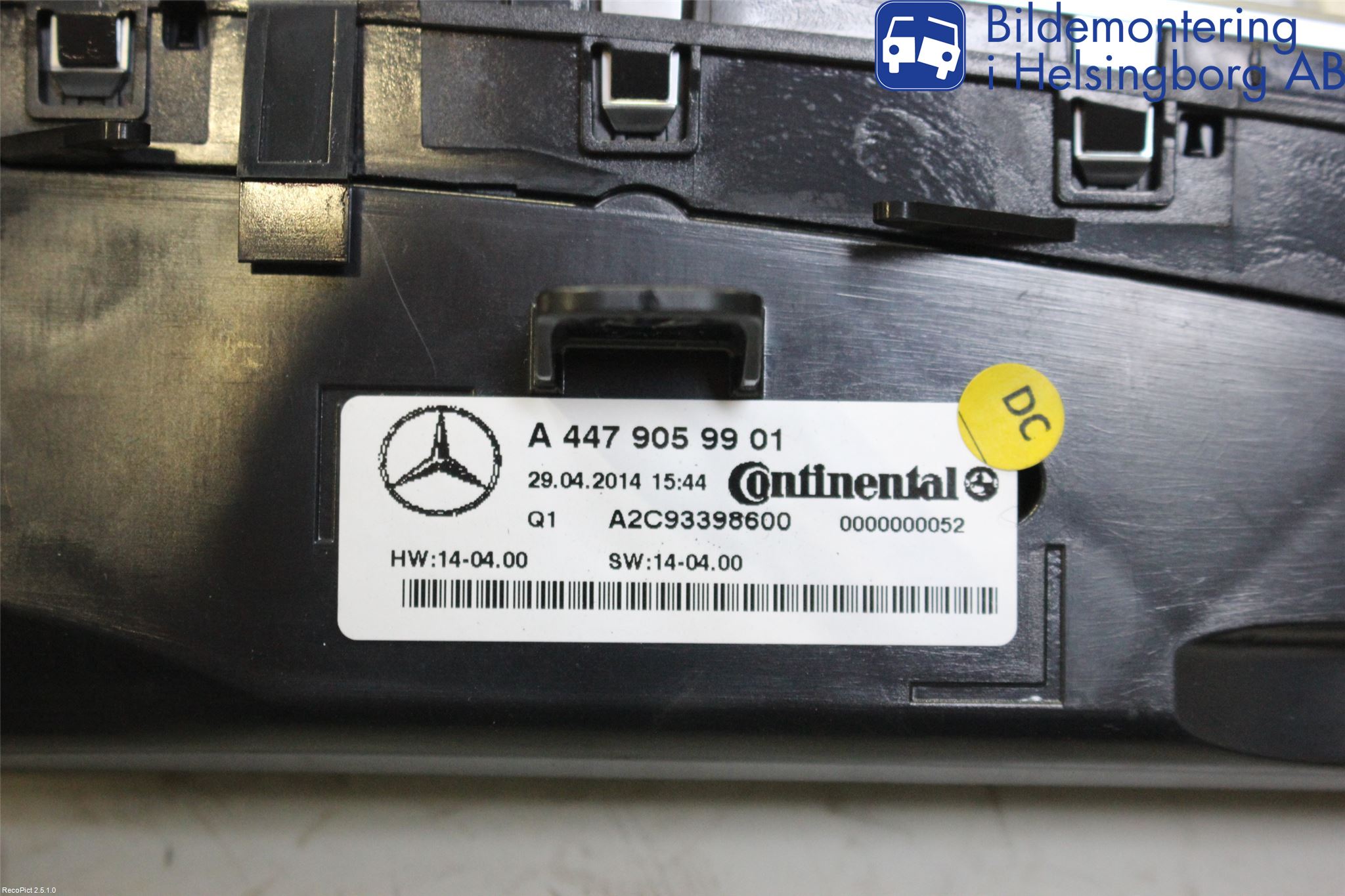 Mercedes-Benz MB VITO/V-KLASS (W640,W447,W448) 14- Varme Ac Betjening-Display