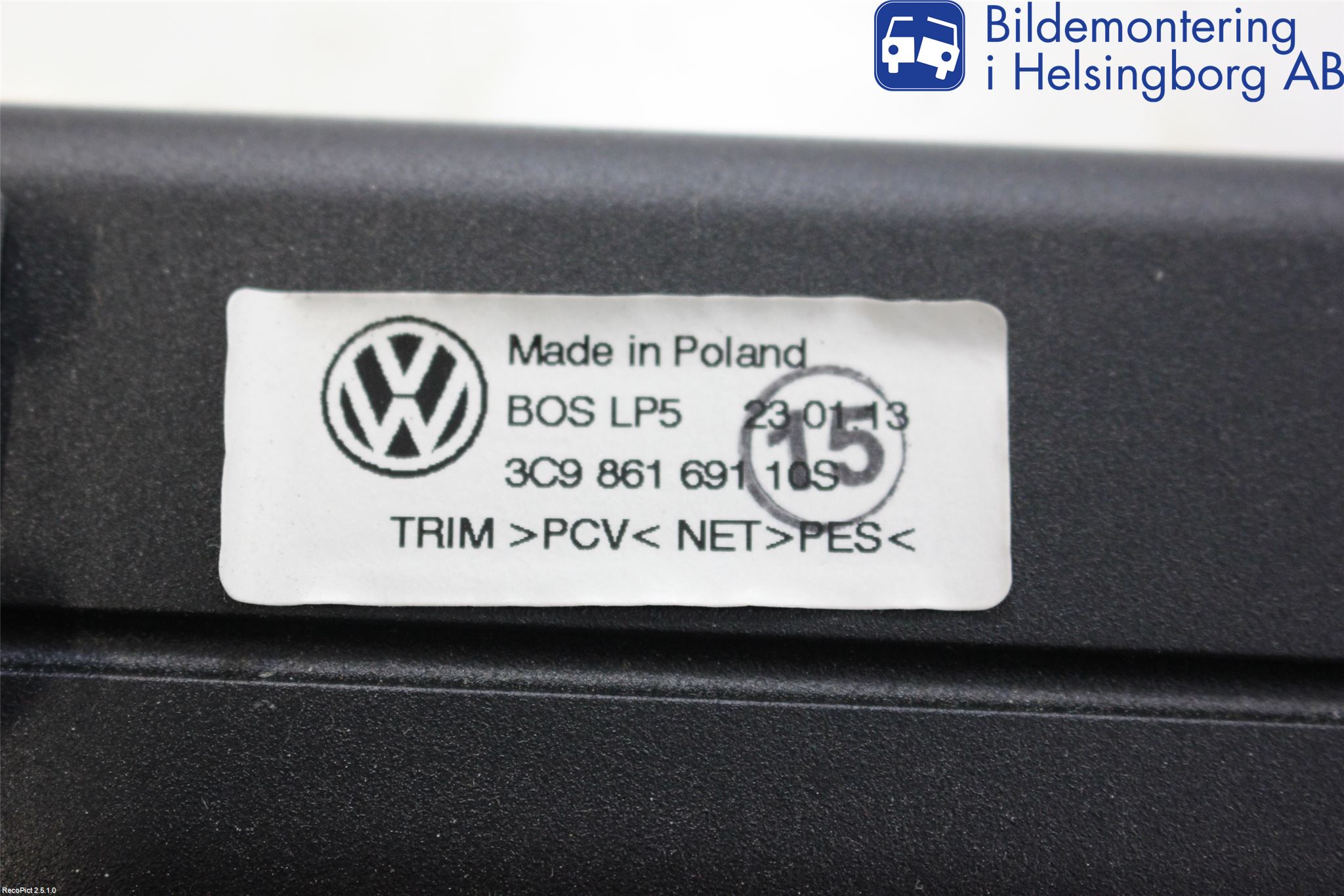 Volkswagen VW PASSAT 11-14 Innr Lastforskyvningsvern