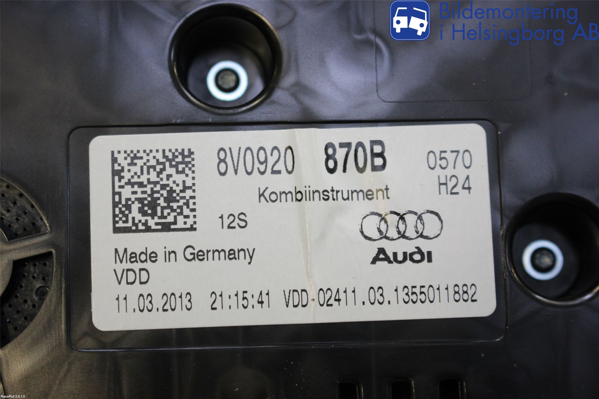 Audi A3/S3 8V 13-20 Instr Kombinert