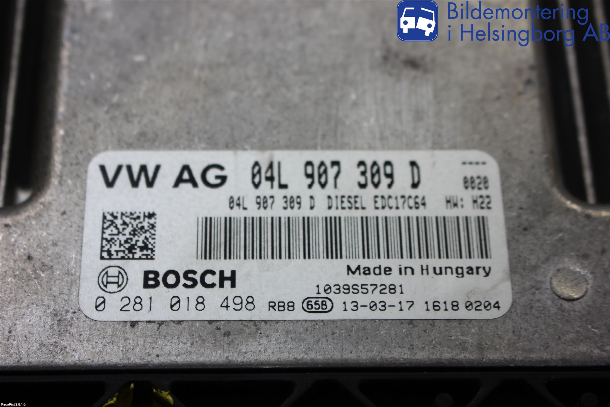 Audi A3/S3 8V 13-20 Styreenhet Dieselpumpe