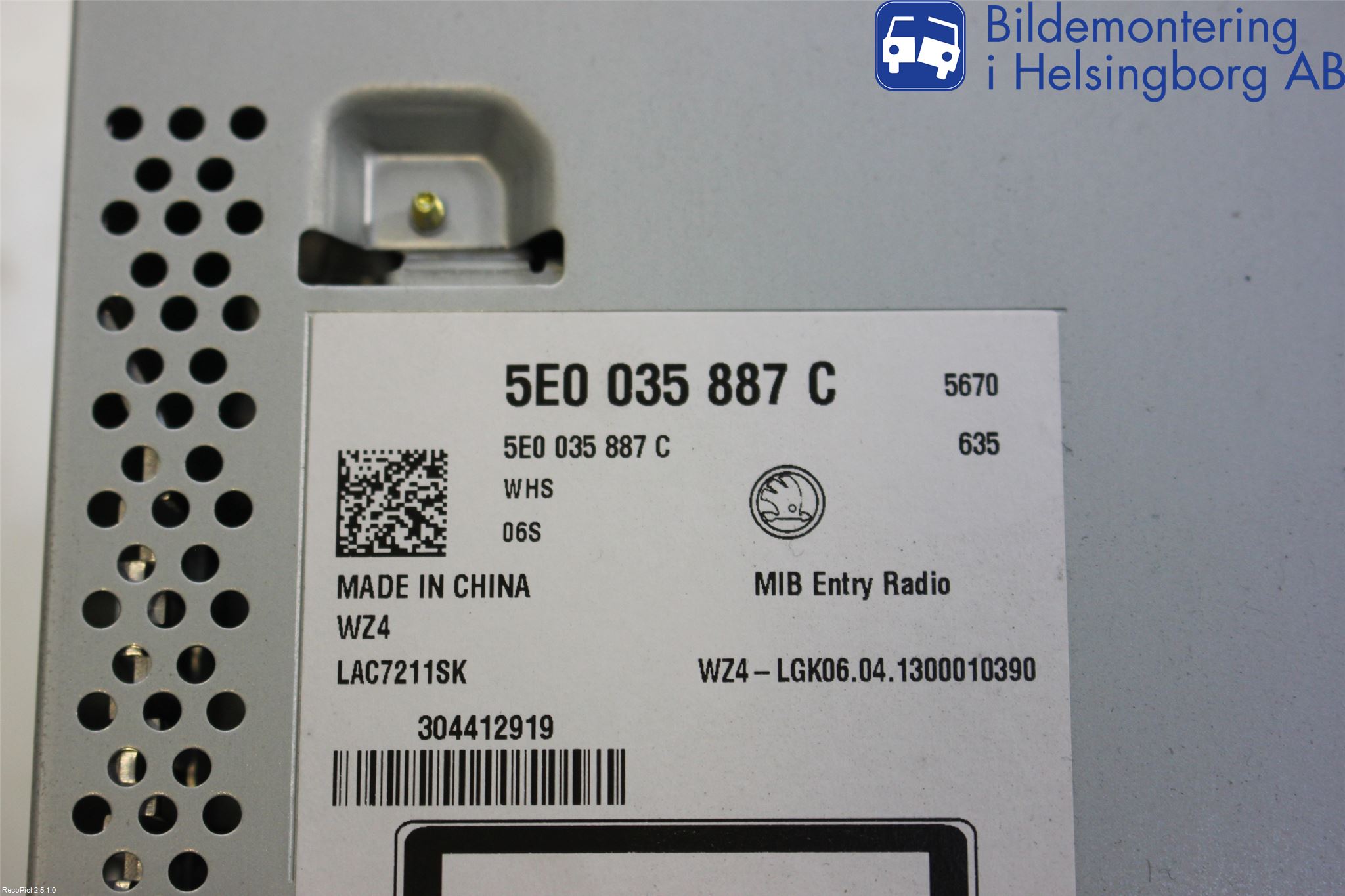 Skoda OCTAVIA (5E) 13-20 Stereo Radio Med Cd