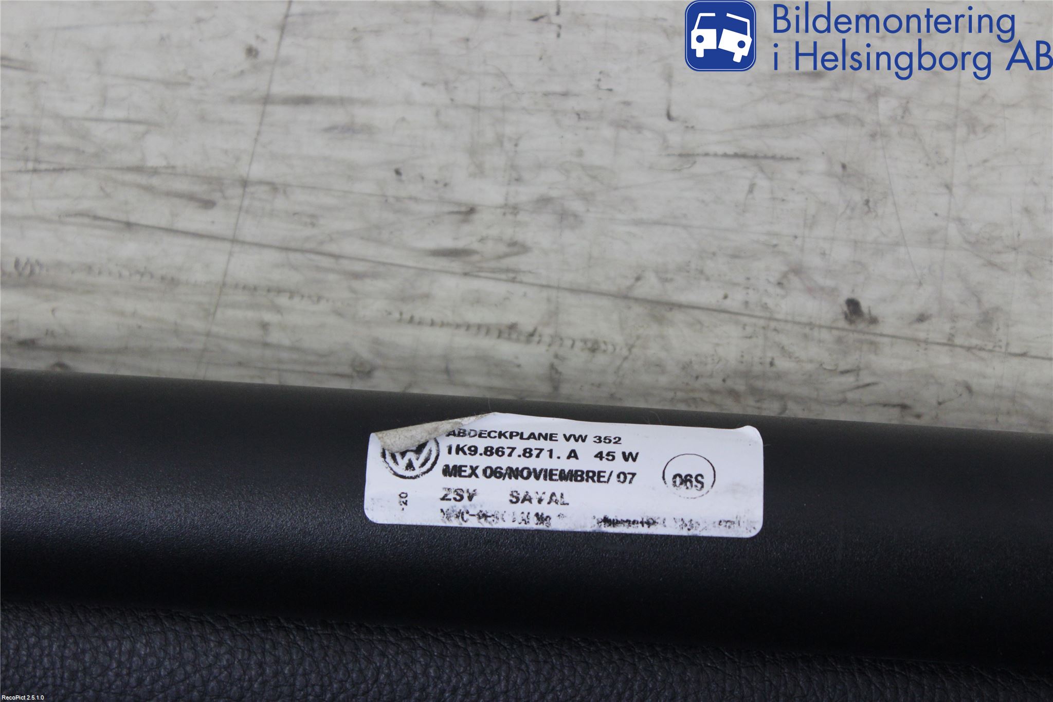 Volkswagen VW GOLF V 04-09 Innr Innsyn Beskytelse Stv