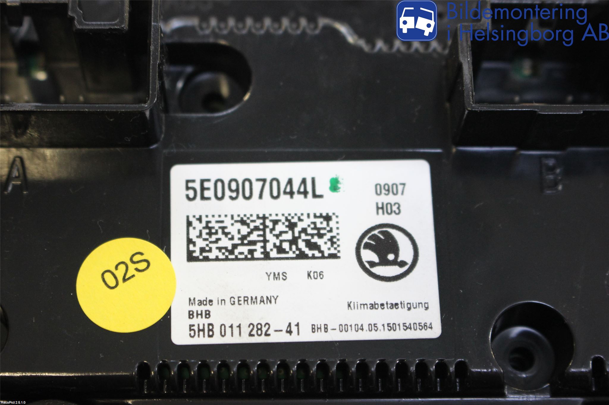 Skoda OCTAVIA (5E) 13-20 Varme Ac Betjening-Display