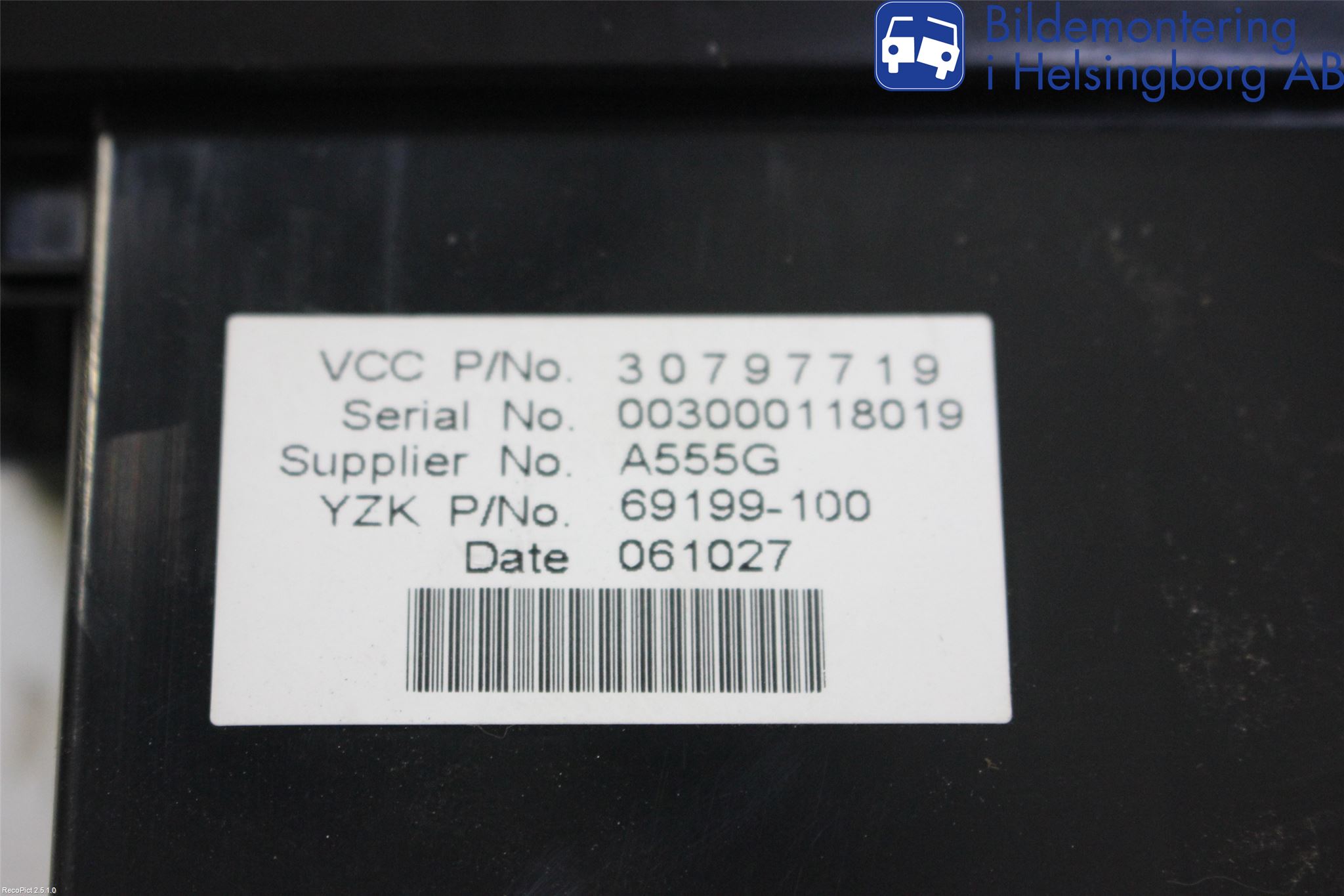 Volvo S40 04-07 Instr Varselys - Display