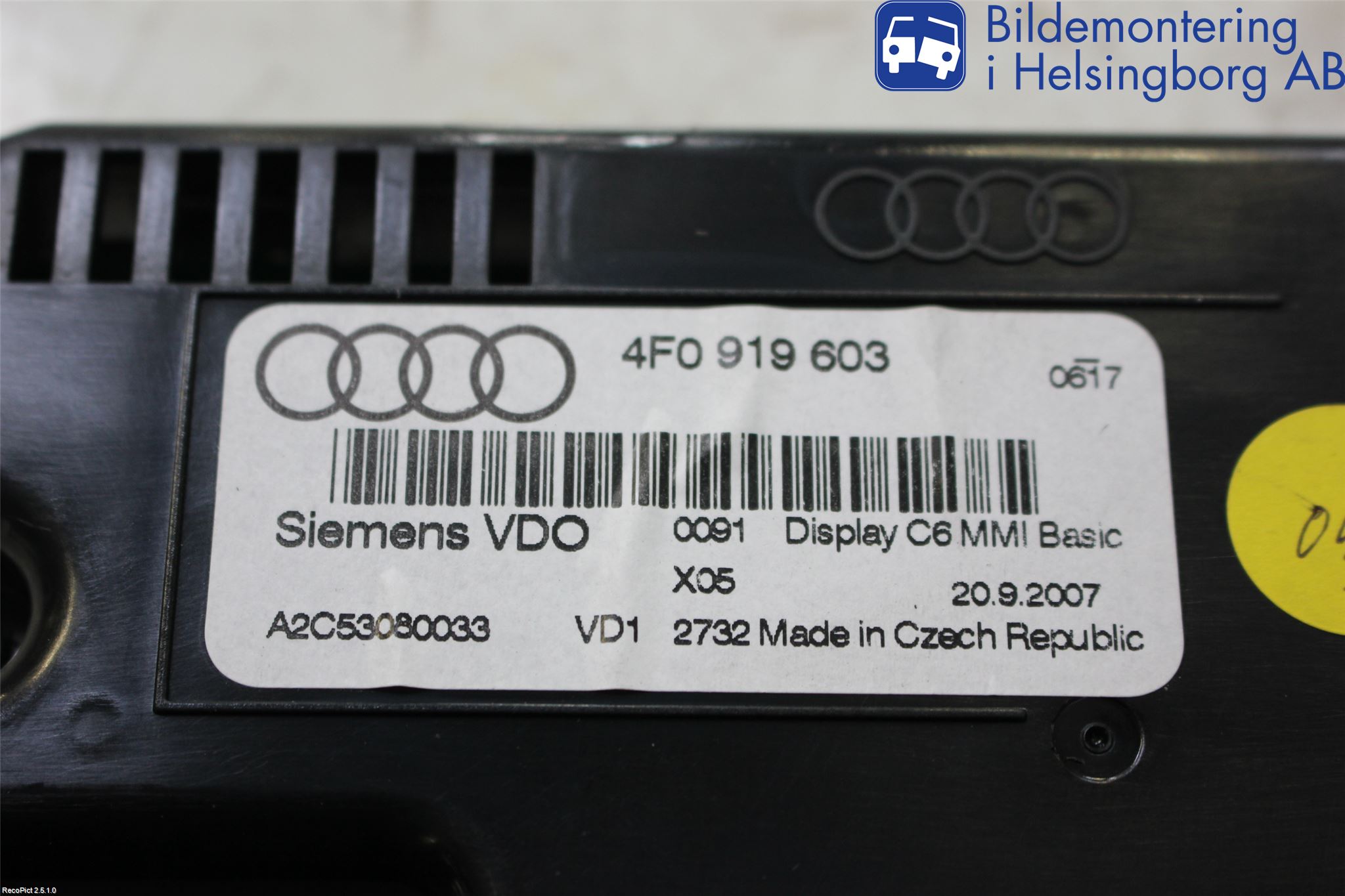 Audi A6/S6     05-11 Instr Varselys - Display