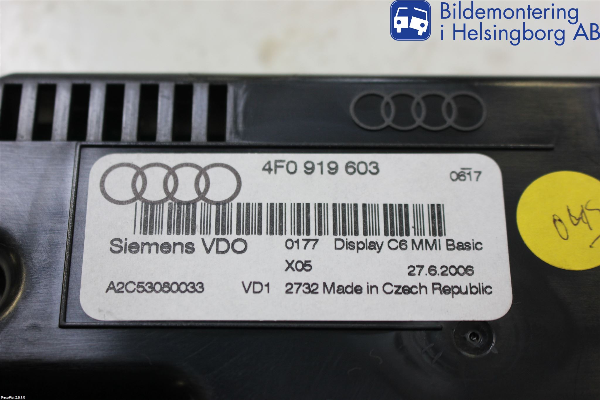 Audi A6/S6     05-11 Instr Varselys - Display