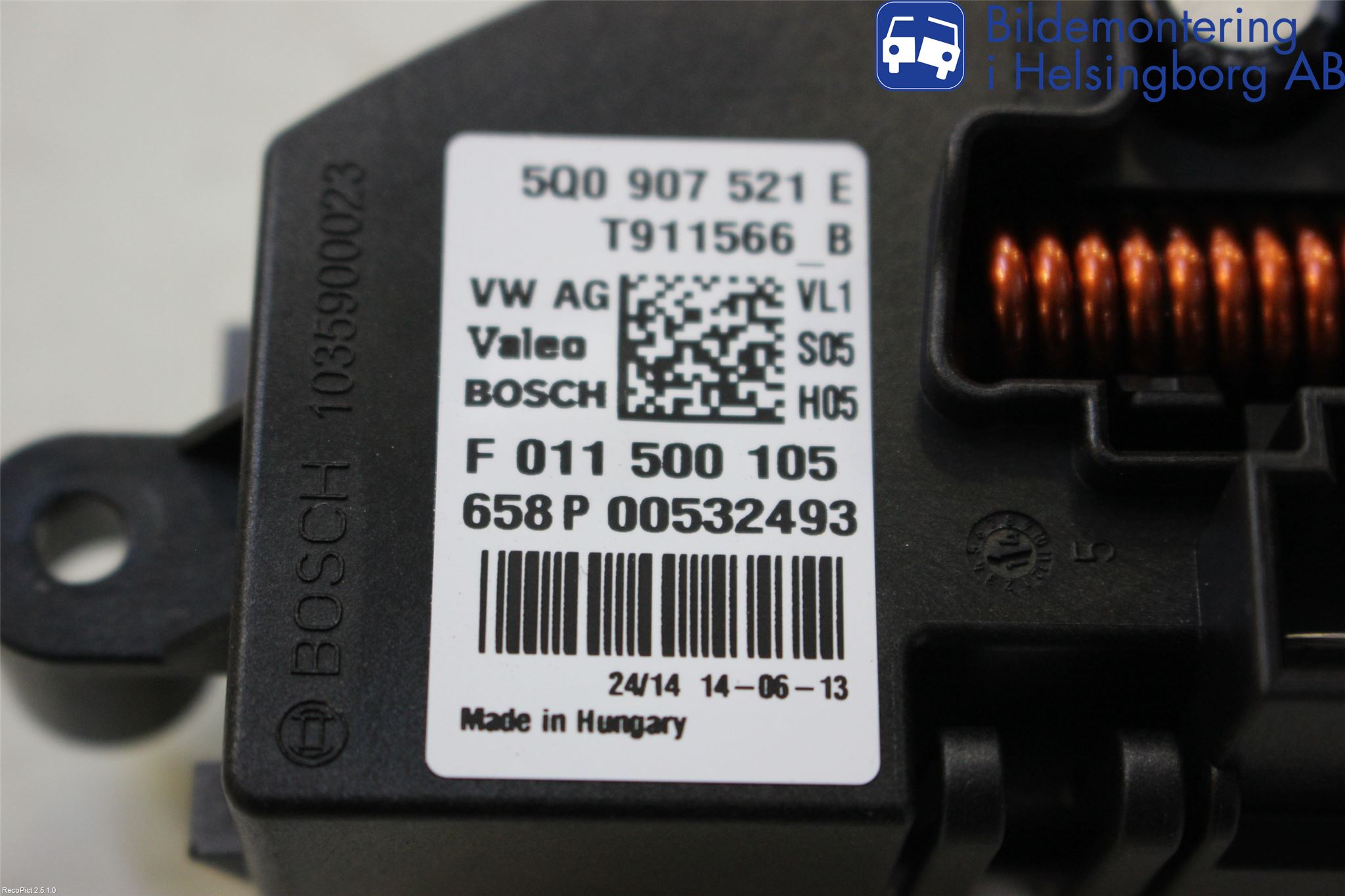 Volkswagen VW GOLF SPORTSVAN 15-20 Varmeapparat Viftemotstand
