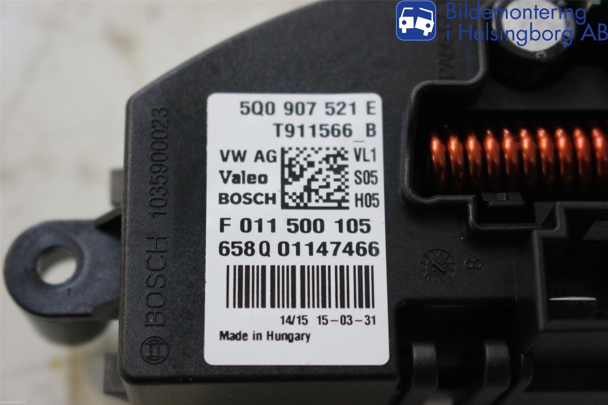 Audi A3/S3 8V 13-20 Varmeapparat Viftemotstand
