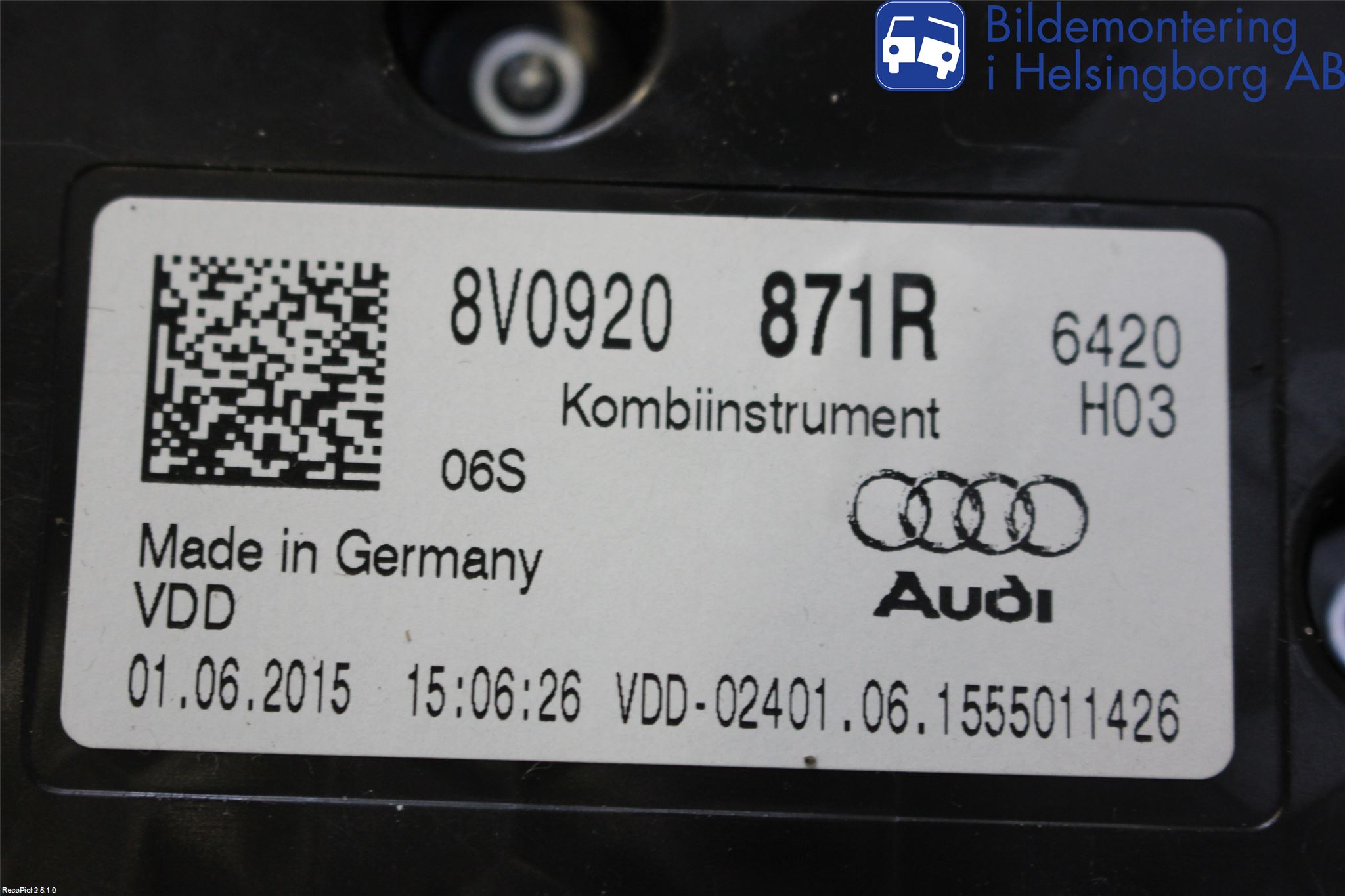 Audi A3/S3 8V 13-20 Instr Kombinert