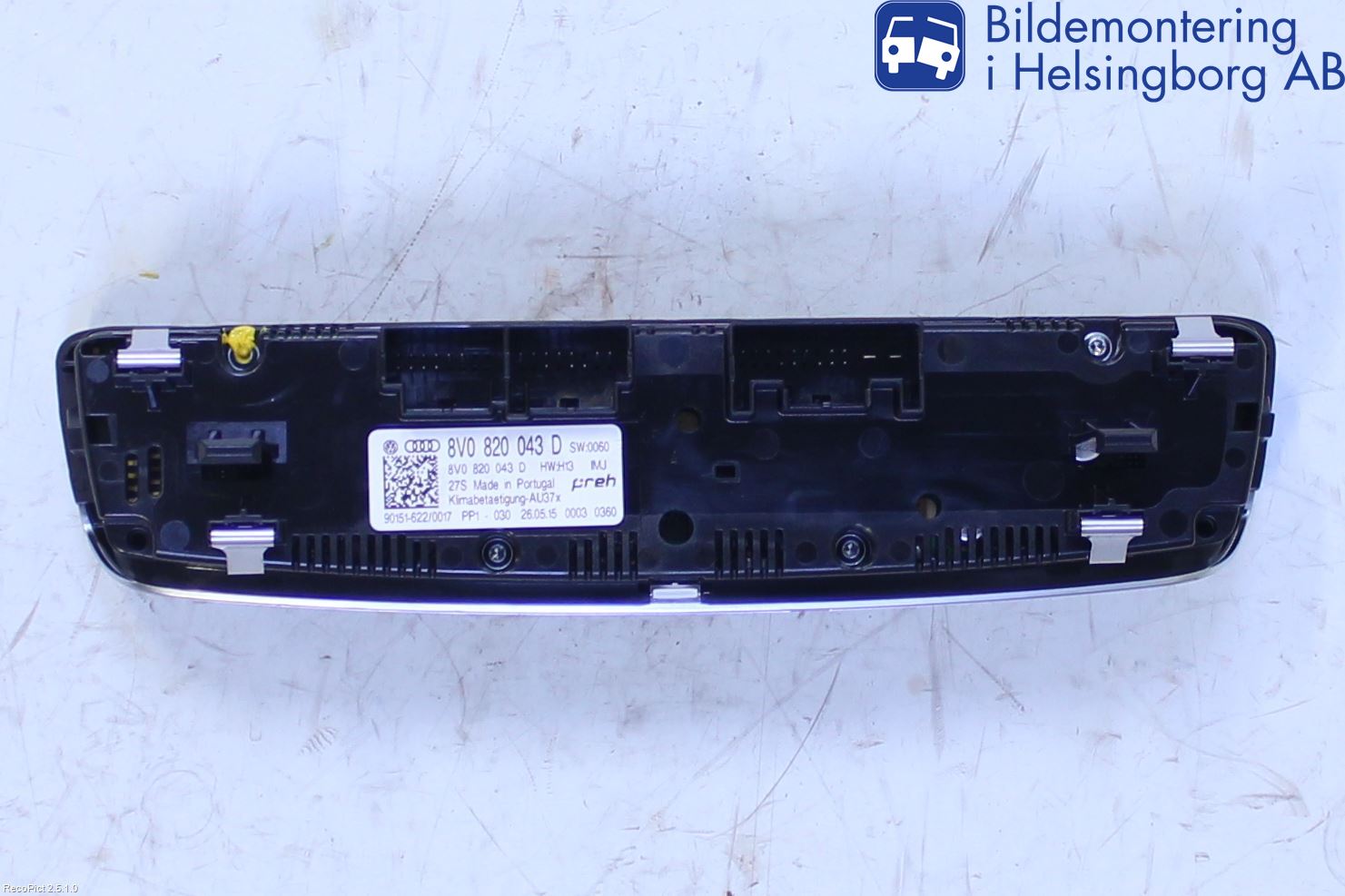 Audi A3/S3 8V 13-20 Varme Ac Betjening-Display