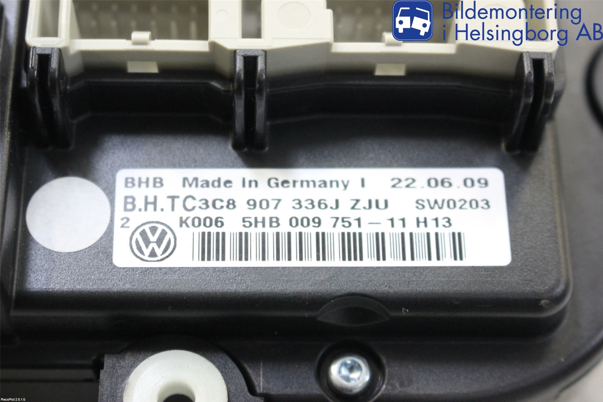 Volkswagen VW GOLF VI 09-13 Varme Ac Betjening-Display