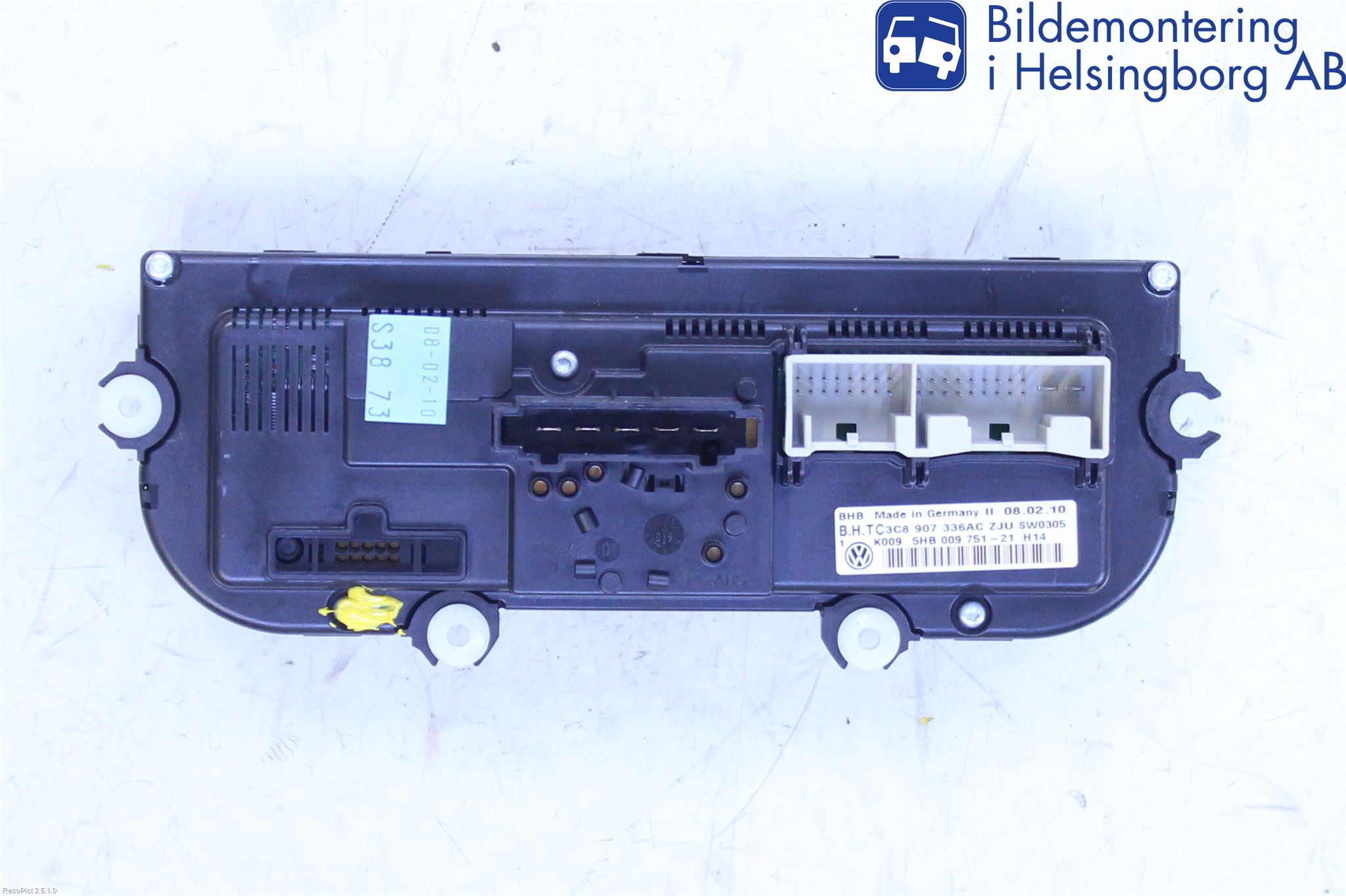 Volkswagen VW GOLF VI 09-13 Varme Ac Betjening-Display
