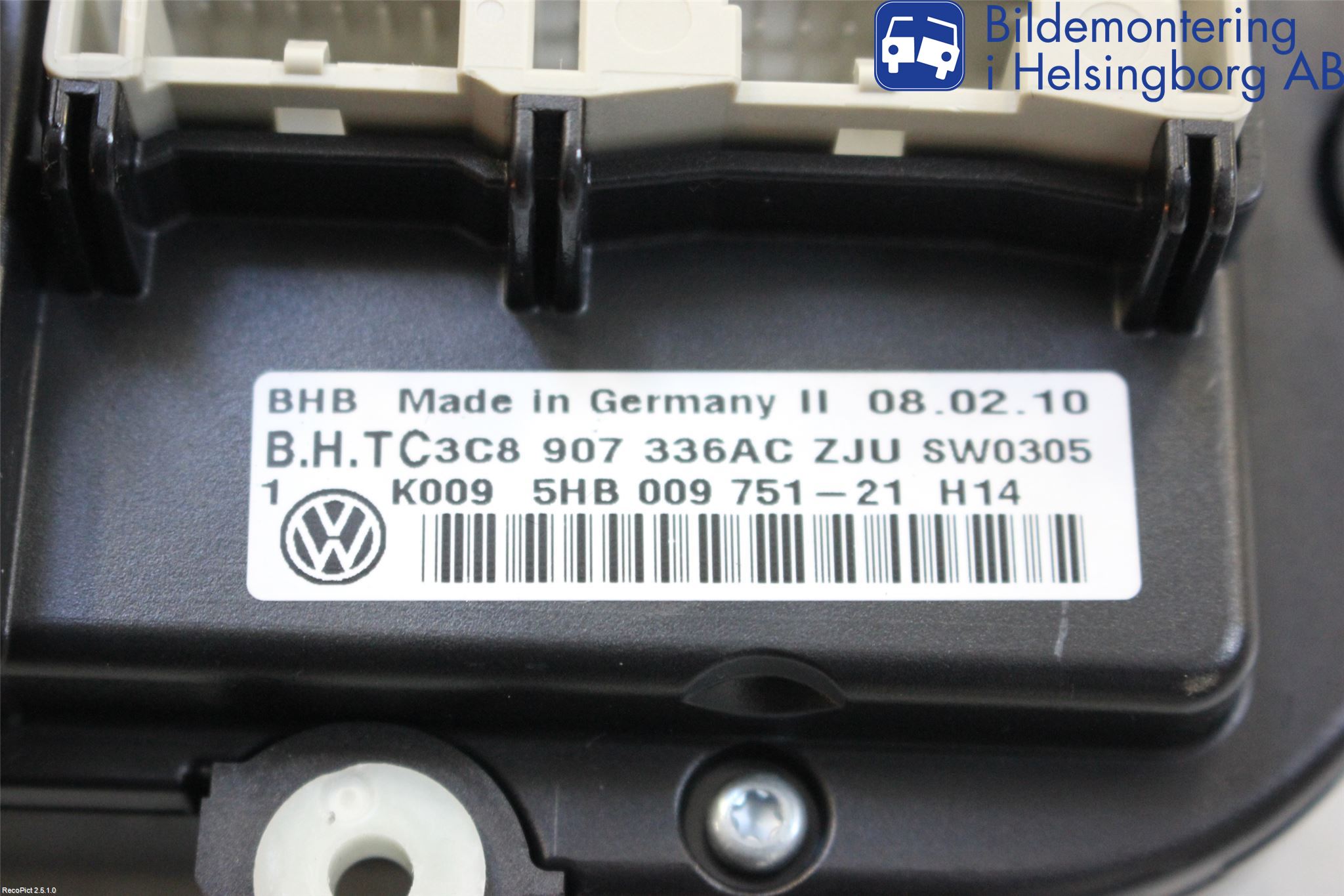 Volkswagen VW GOLF VI 09-13 Varme Ac Betjening-Display