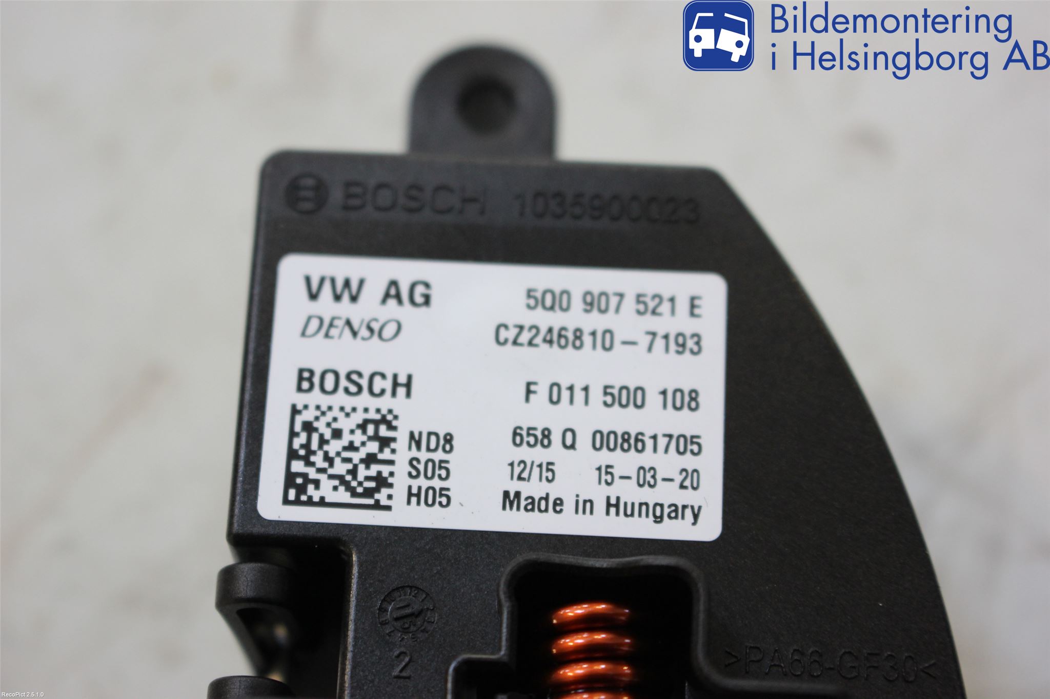 Volkswagen VW GOLF / E-GOLF VII 13-20 Varmeapparat Viftemotstand