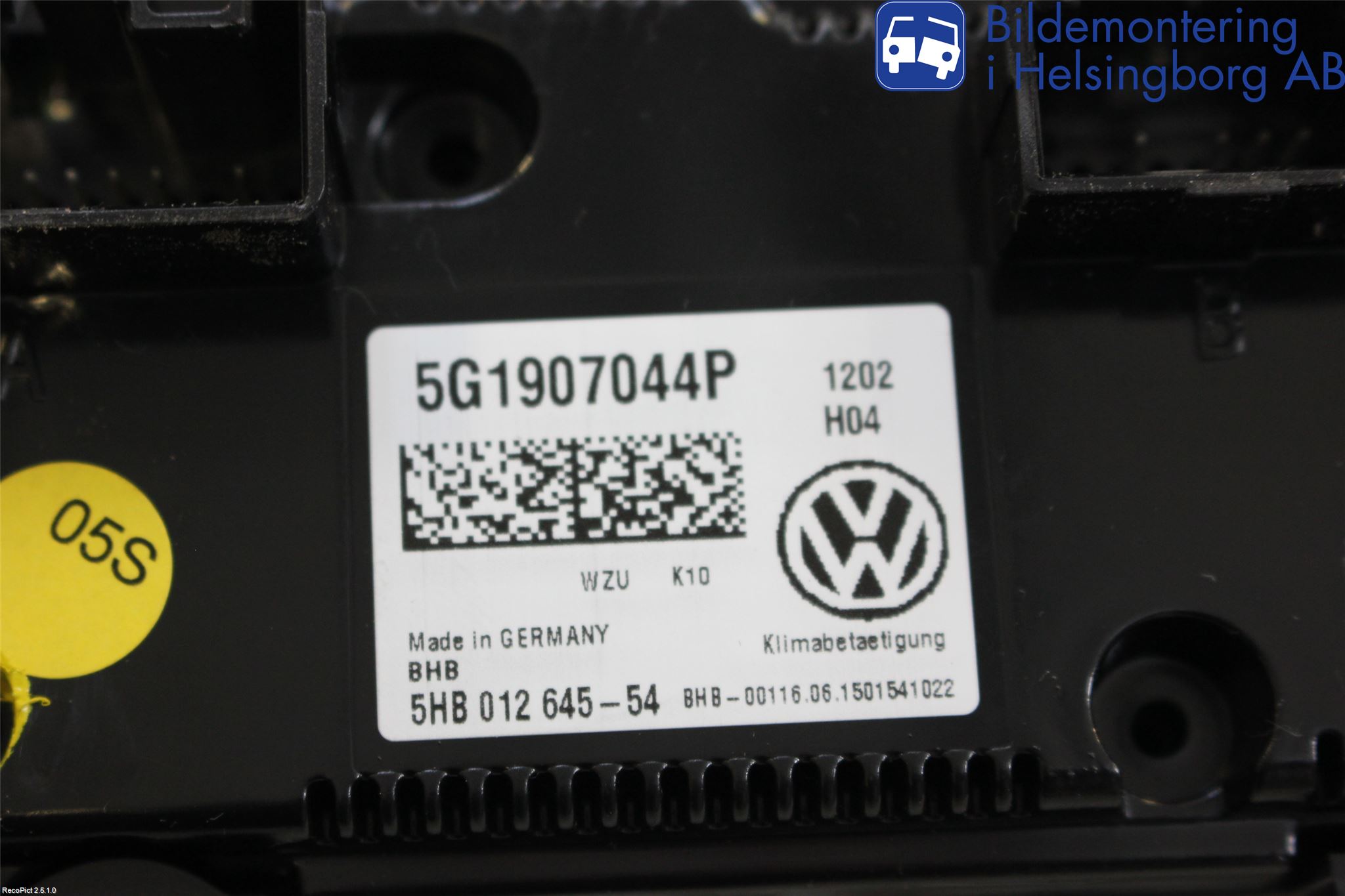 Volkswagen VW PASSAT 15-19 Varme Ac Betjening-Display
