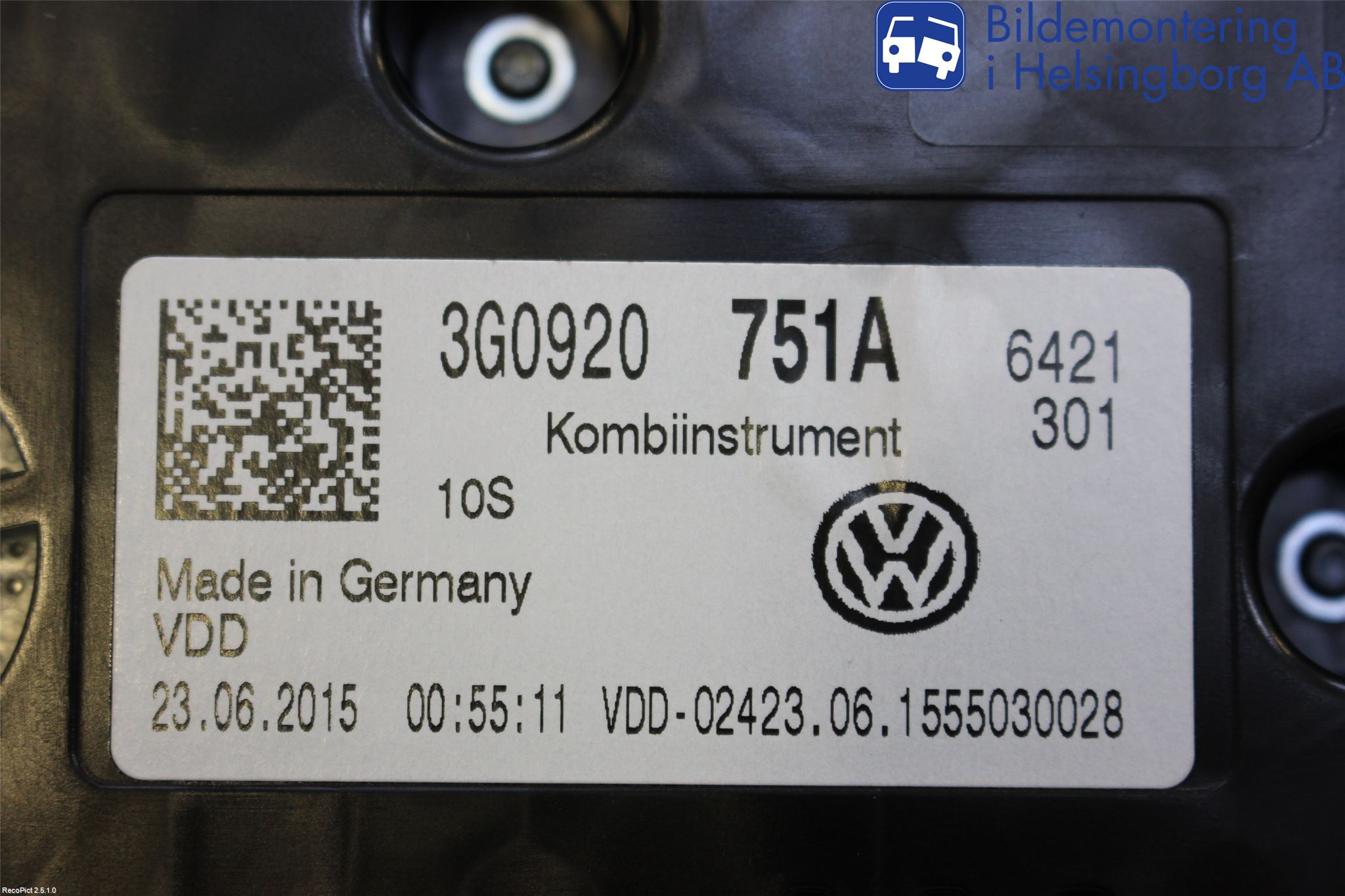 Volkswagen VW PASSAT 15-19 Instr Kombinert