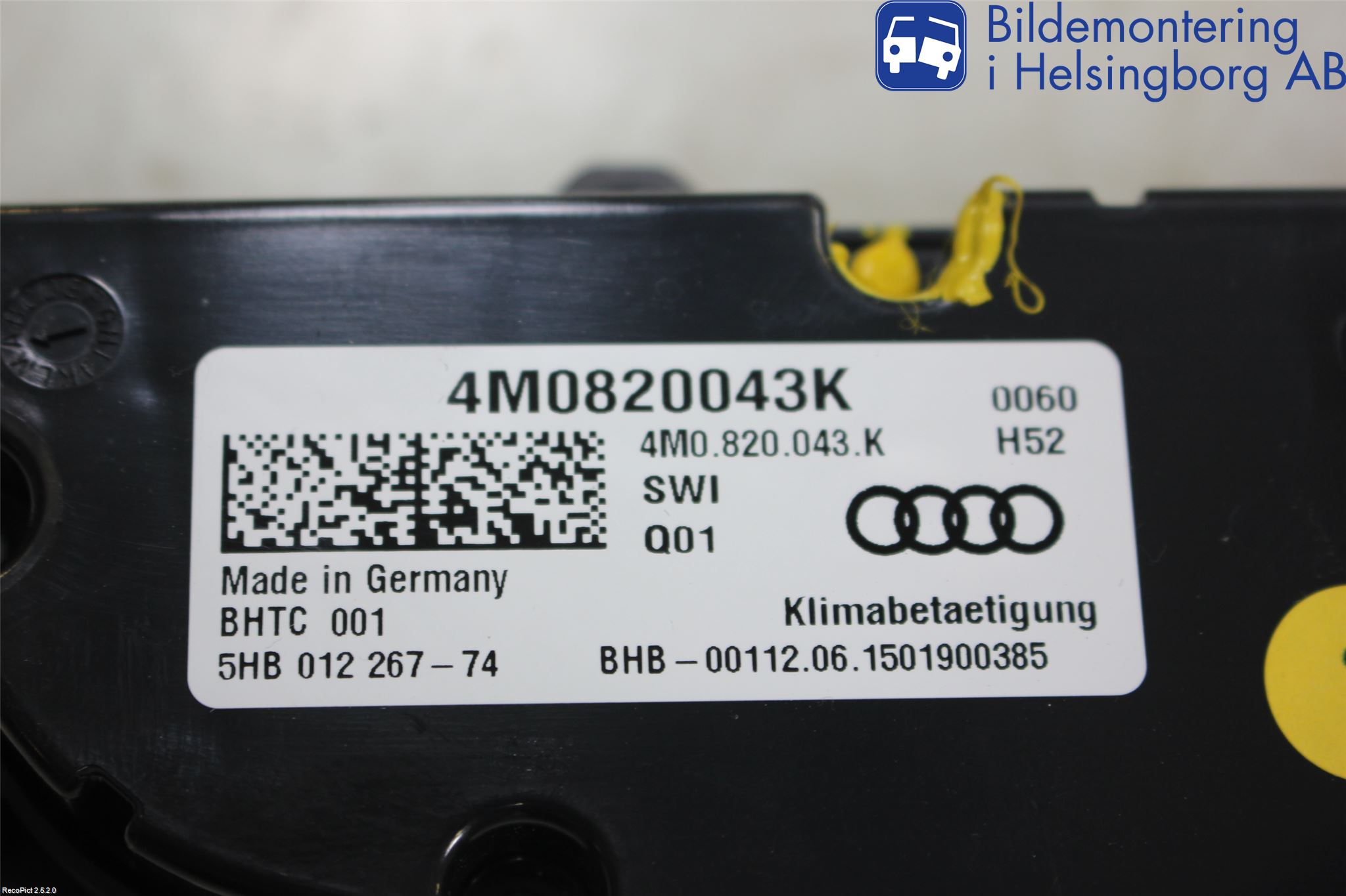 Audi Q7/SQ7 Varme Ac Betjening-Display