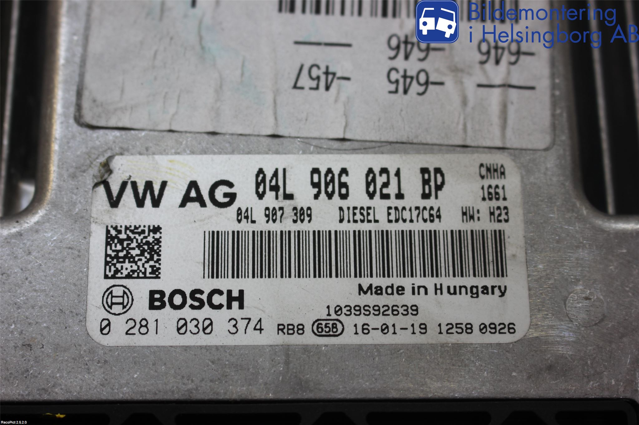 Audi A6/S6 4G 11-18 Styreenhet Dieselpumpe