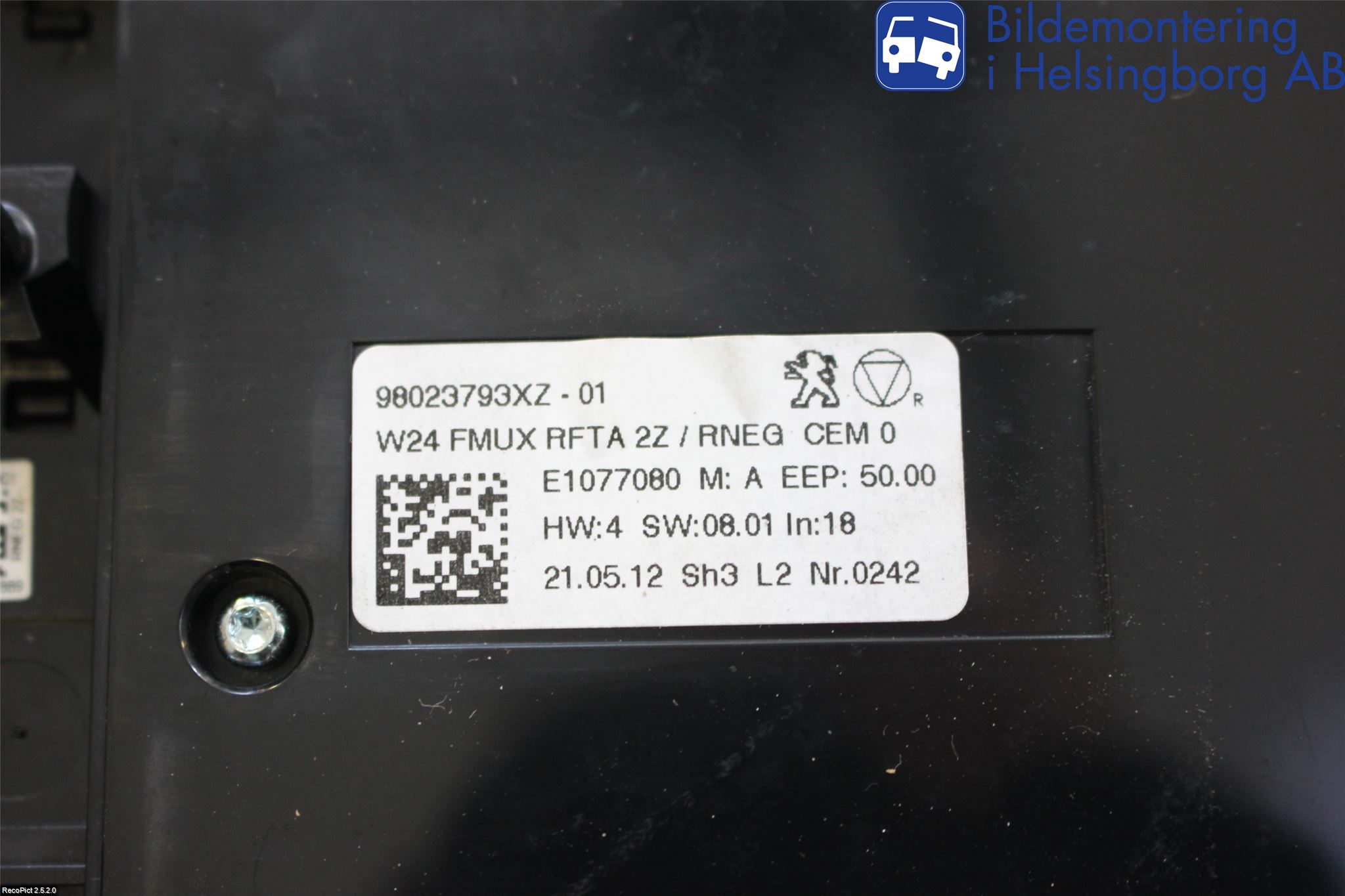 Peugeot 508 11-18 Varme Ac Betjening-Display