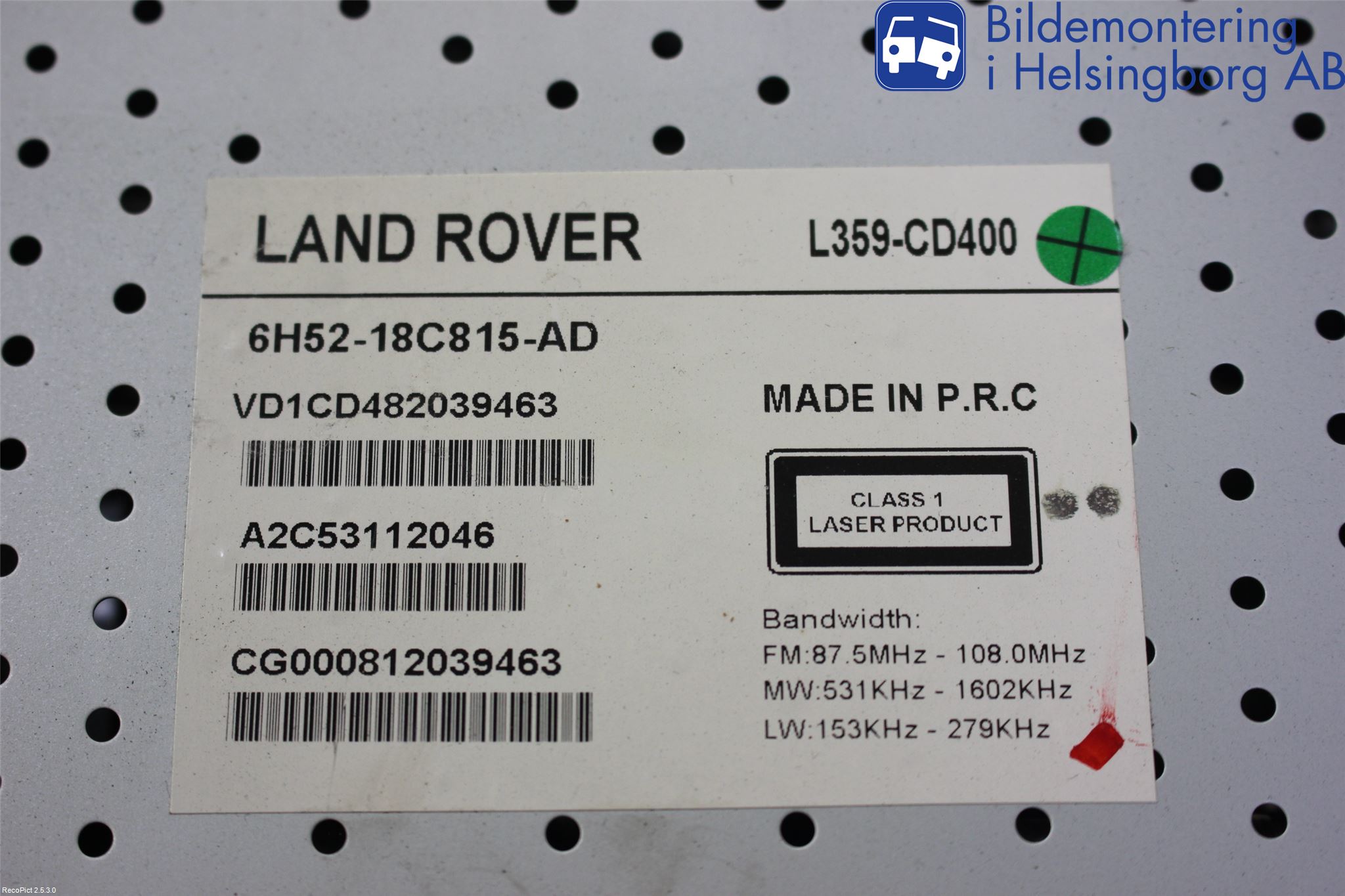 Landrover LAND ROVER FREELANDER 2 07-14 Stereo Radio Med Cd