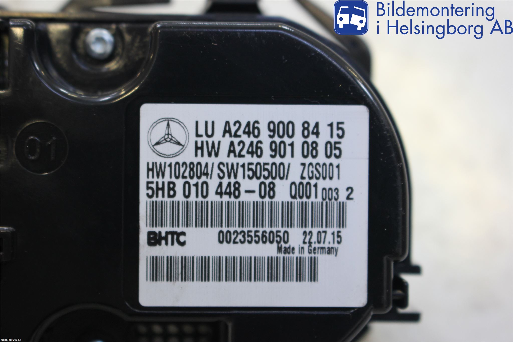 Mercedes-Benz MB B-KLASS (W246/W242) 12-19 Varme Ac Betjening-Display