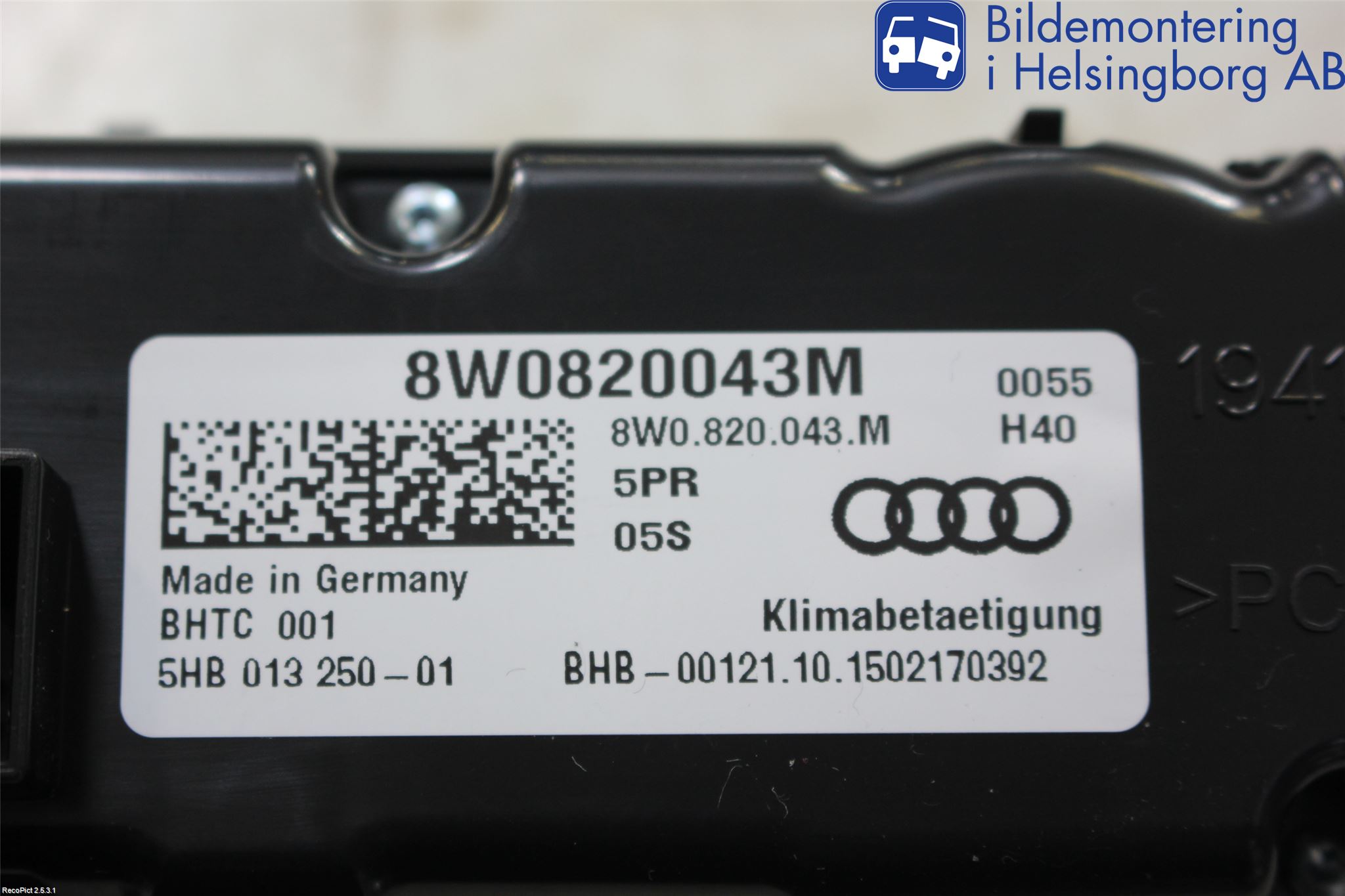 Audi A4/S4 B9 16-19 Varme Ac Betjening-Display