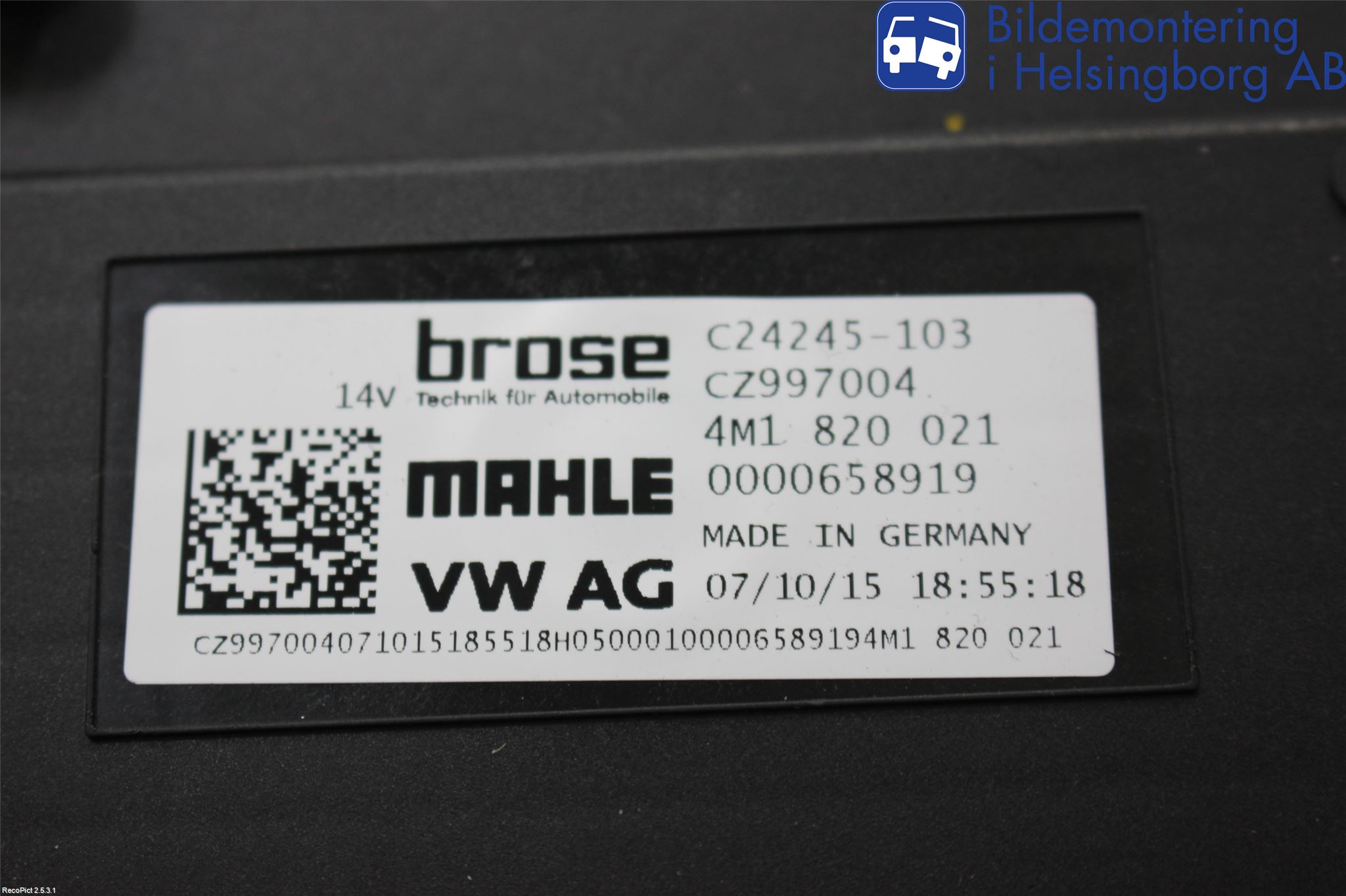 Audi A4/S4 B9 16-19 Varmeapparat Viftemotor