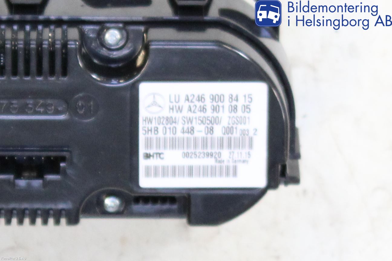 Mercedes-Benz MB CLA-KLASS (C117/X117) 13-19 Varme Ac Betjening-Display