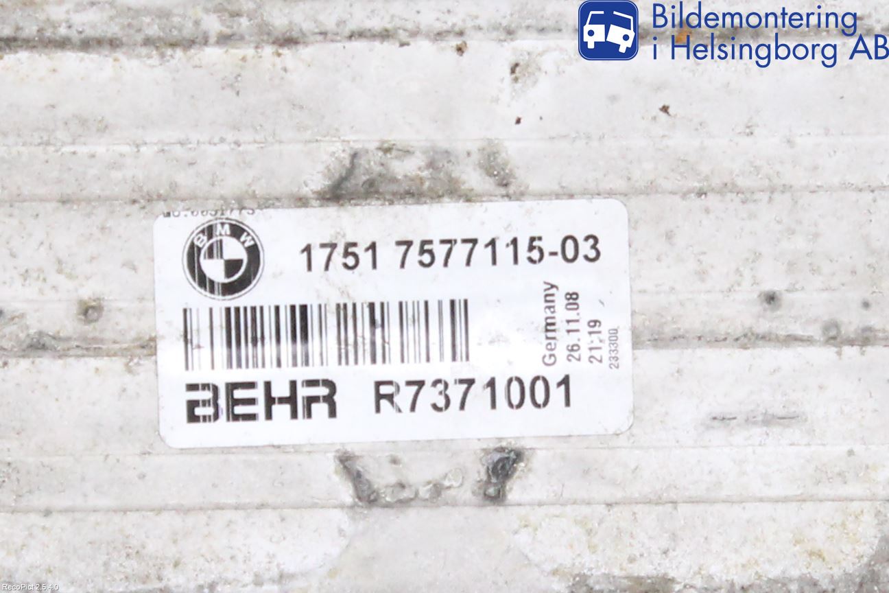 BMW 7 F01/02/03/04 09-15 Intercooler Radiator