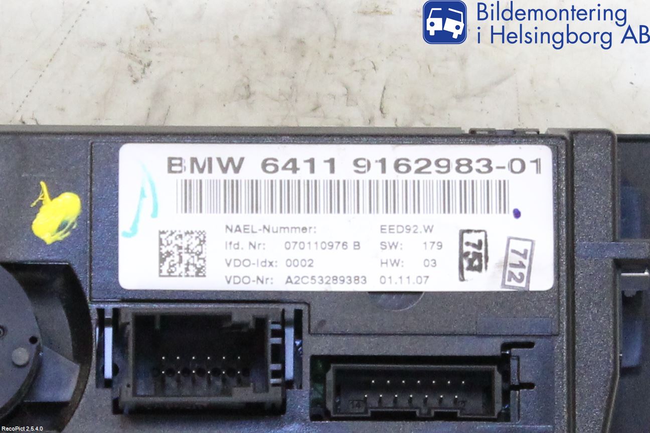 BMW 1 E82/88 Coupé/Cab 06-13 Varme Ac Betjening-Display
