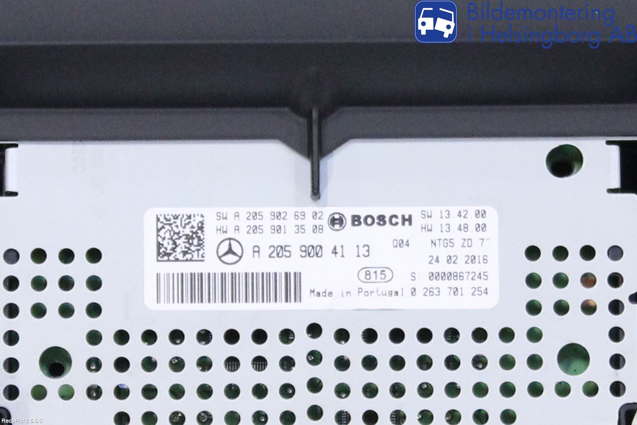 Mercedes-Benz MB C-KLASS (W205) 14-21 Instr Varselys - Display