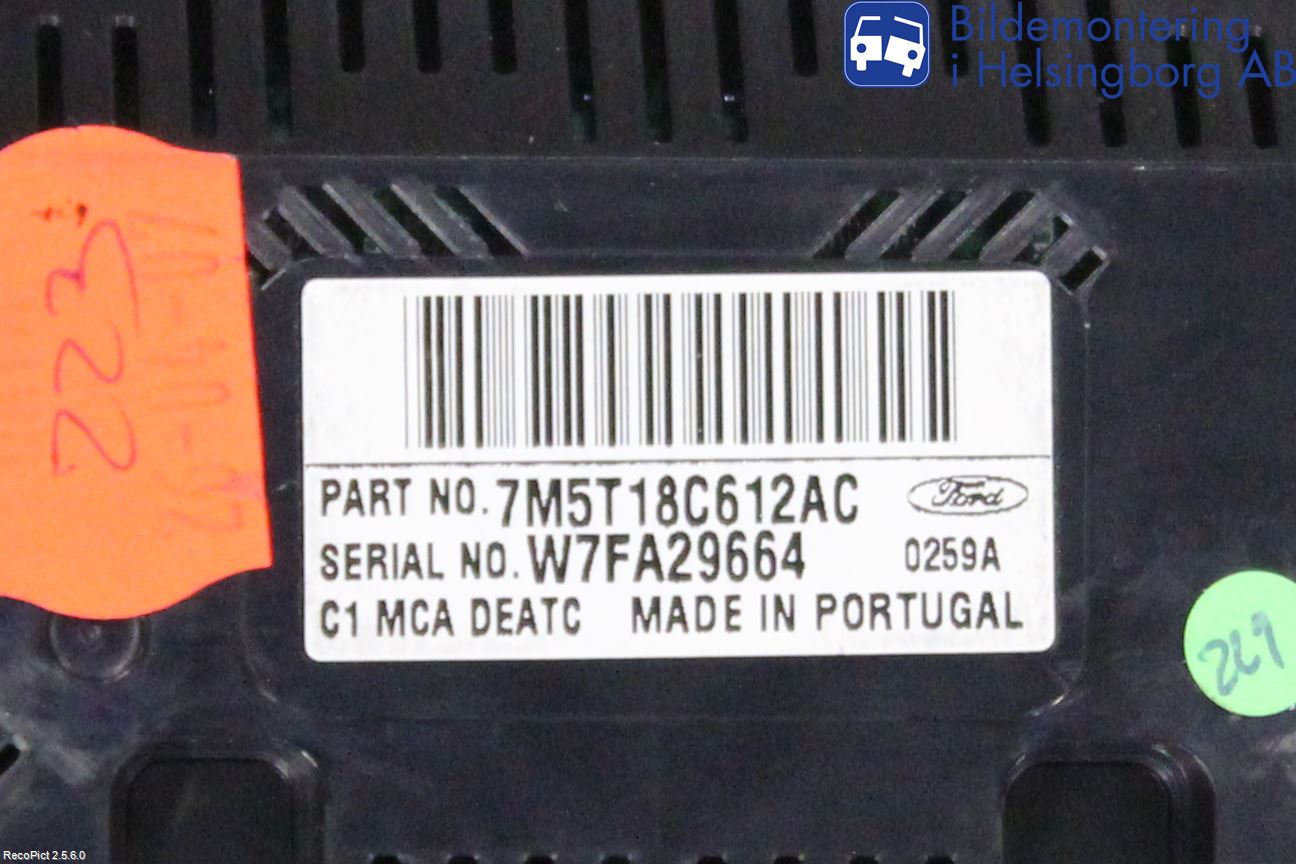 Ford FOCUS C-MAX I 07-10 Varme Ac Betjening-Display