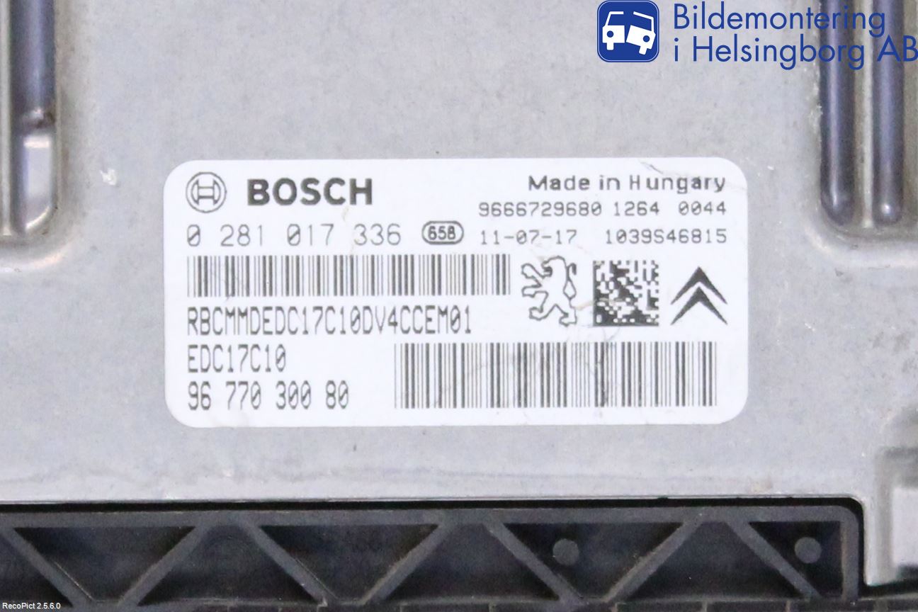 Peugeot 207 Styreenhet Dieselpumpe