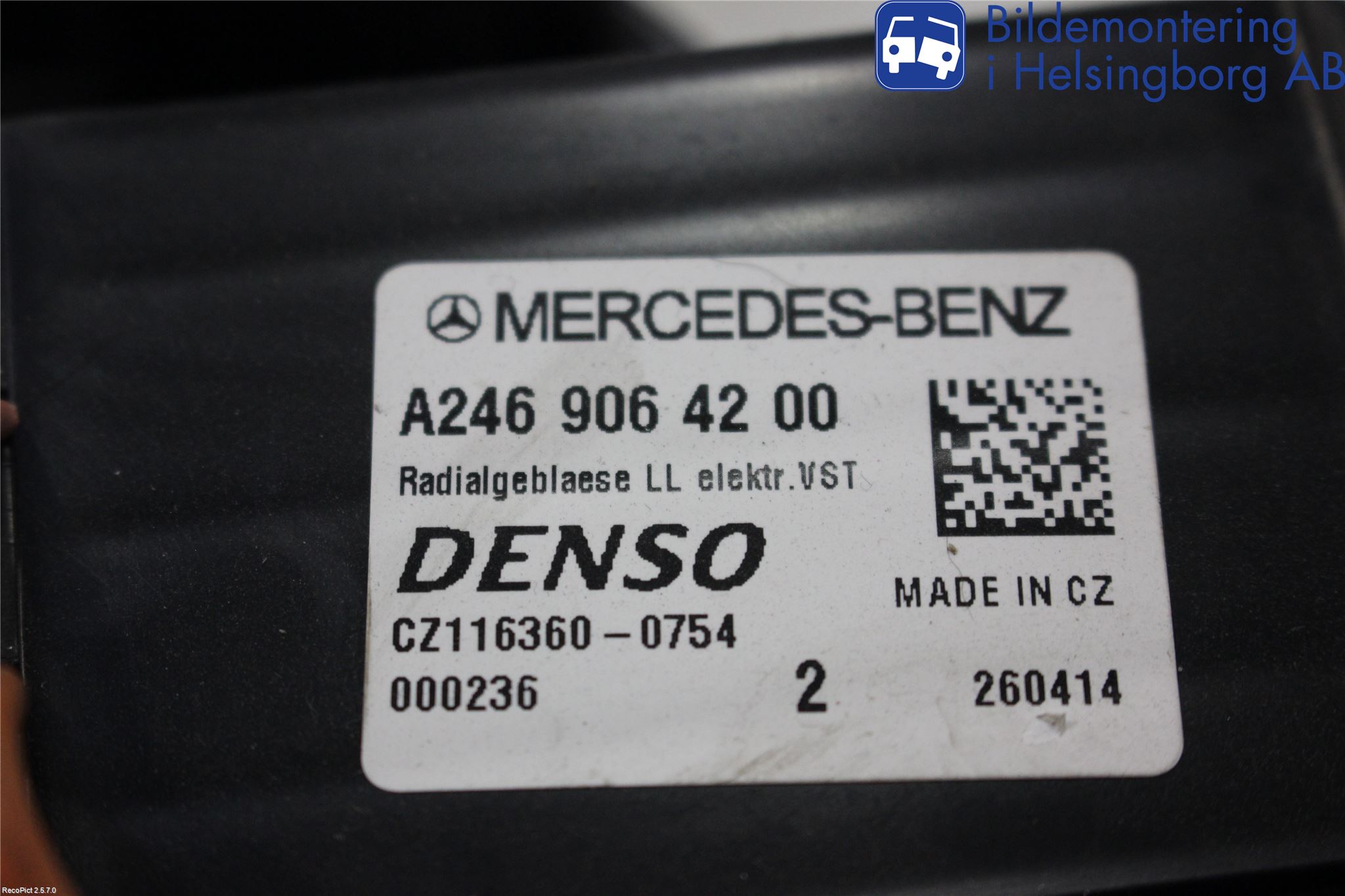 Mercedes-Benz MB CLA-KLASS (C117/X117) 13-19 Varmeapparat Viftemotor