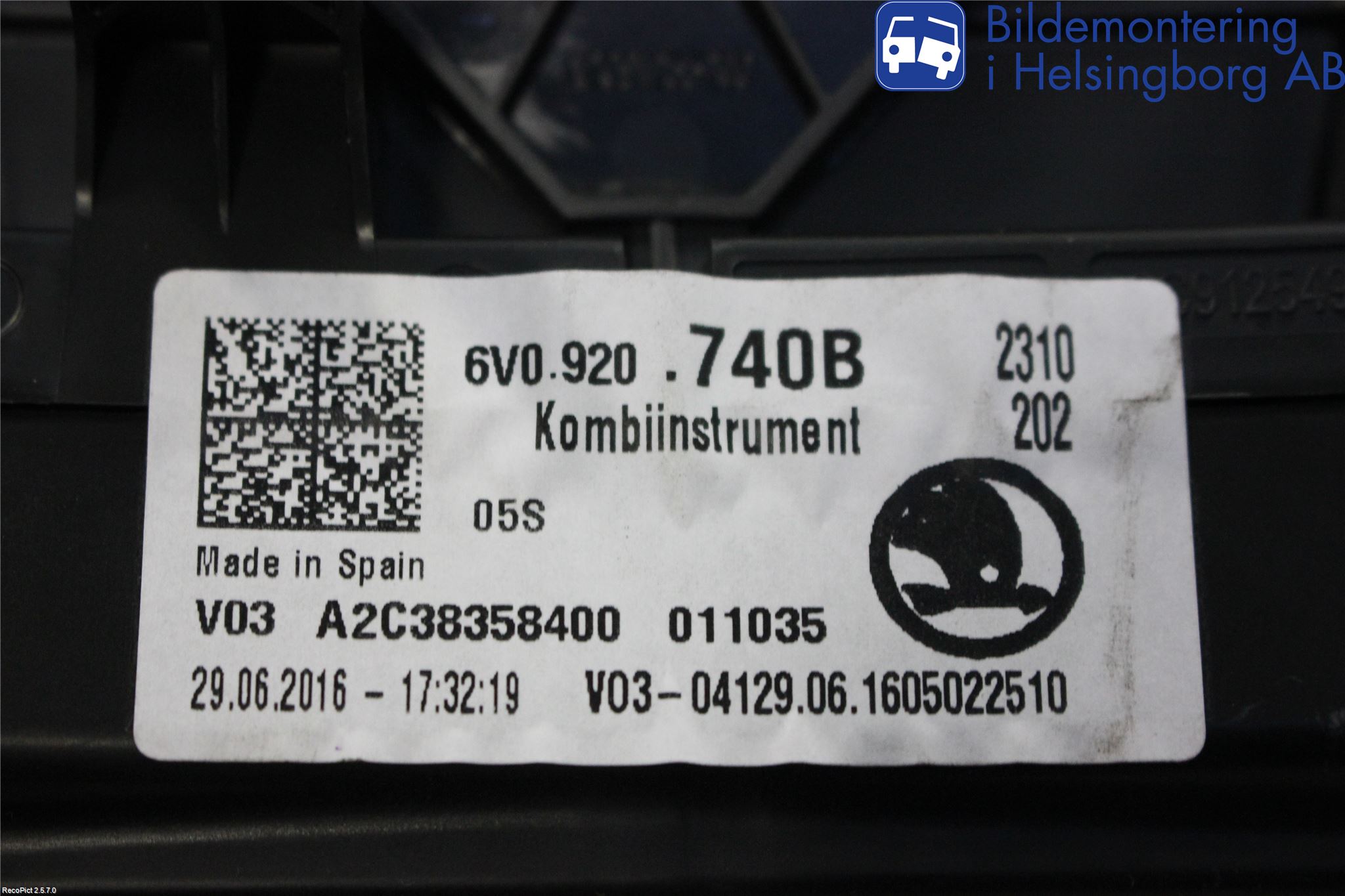 Skoda FABIA 15-21 Instr Kombinert