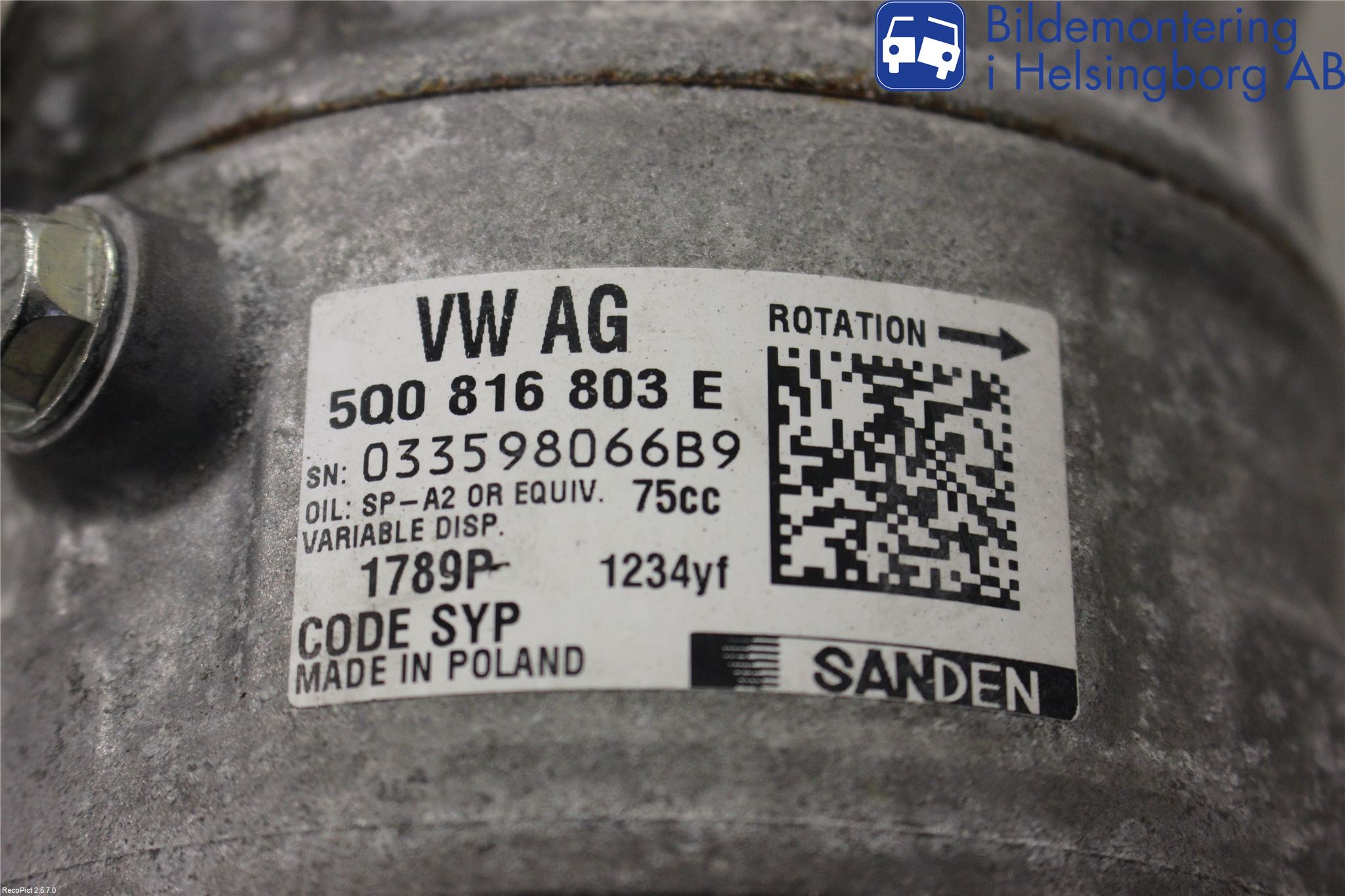 Skoda FABIA 15-21 Varme Ac Kompressor
