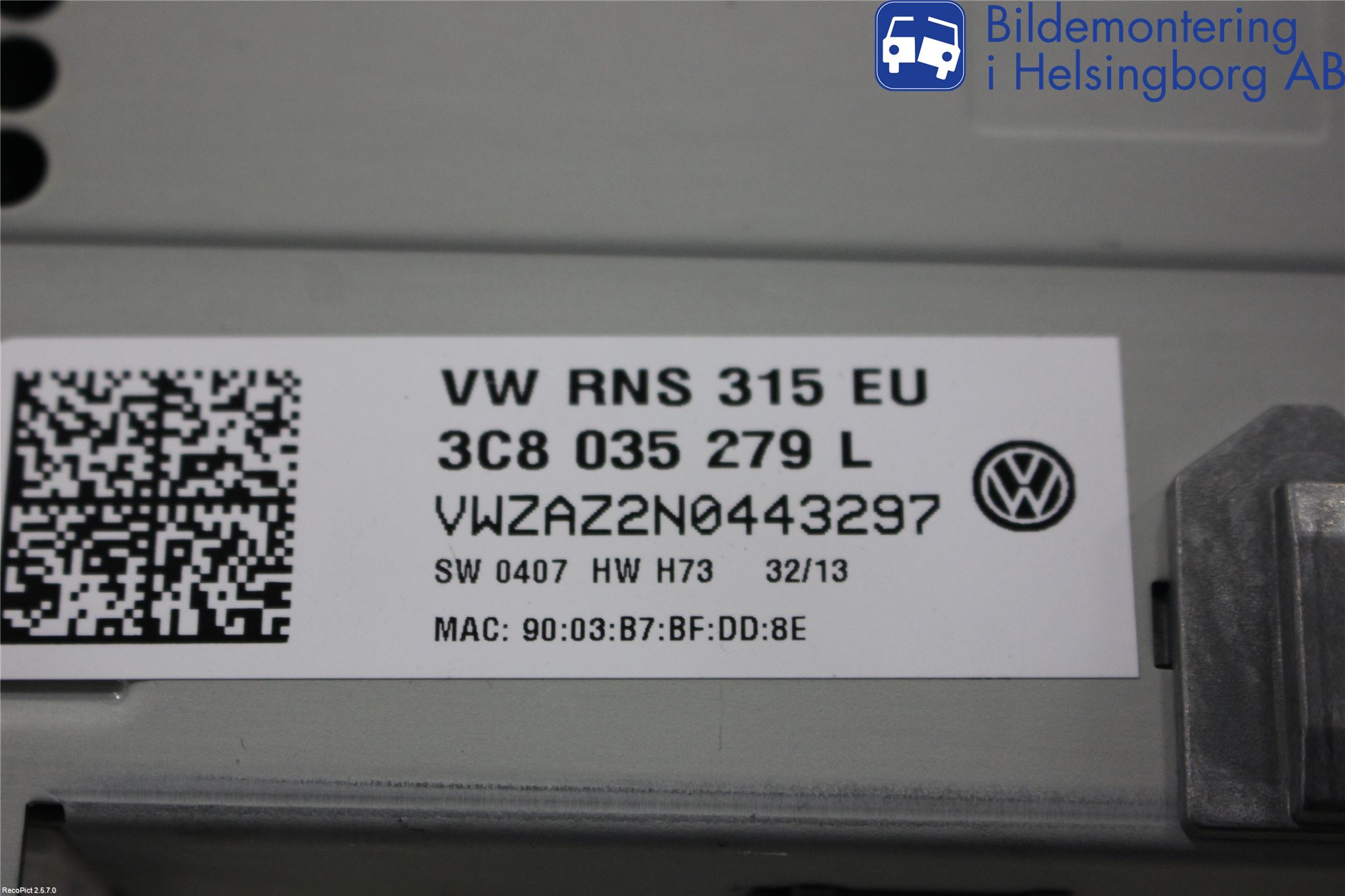 Volkswagen VW TOURAN 10-15 Stereo Radio Med Cd
