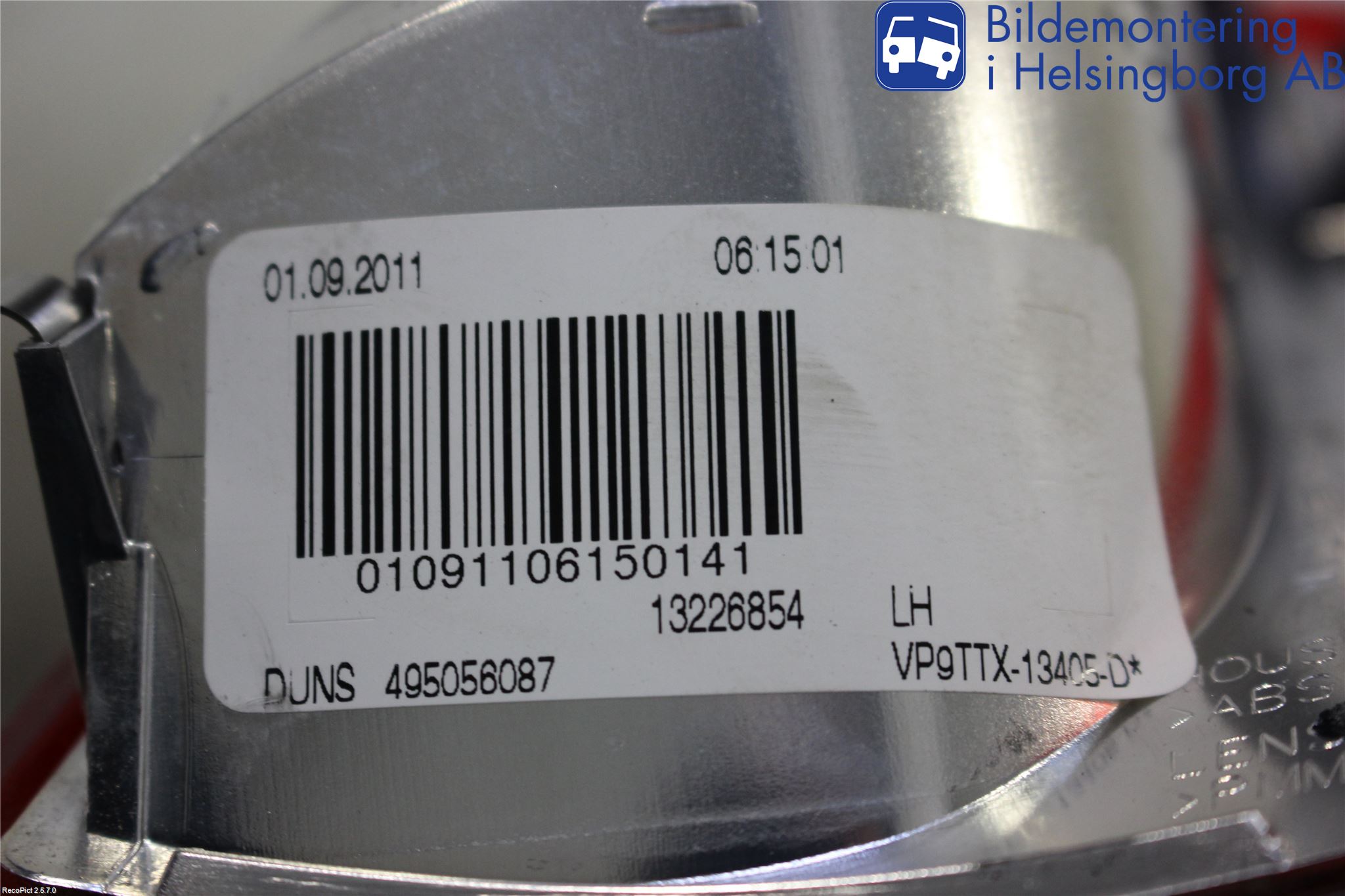 Opel INSIGNIA 09-16 Baklykt Venstre