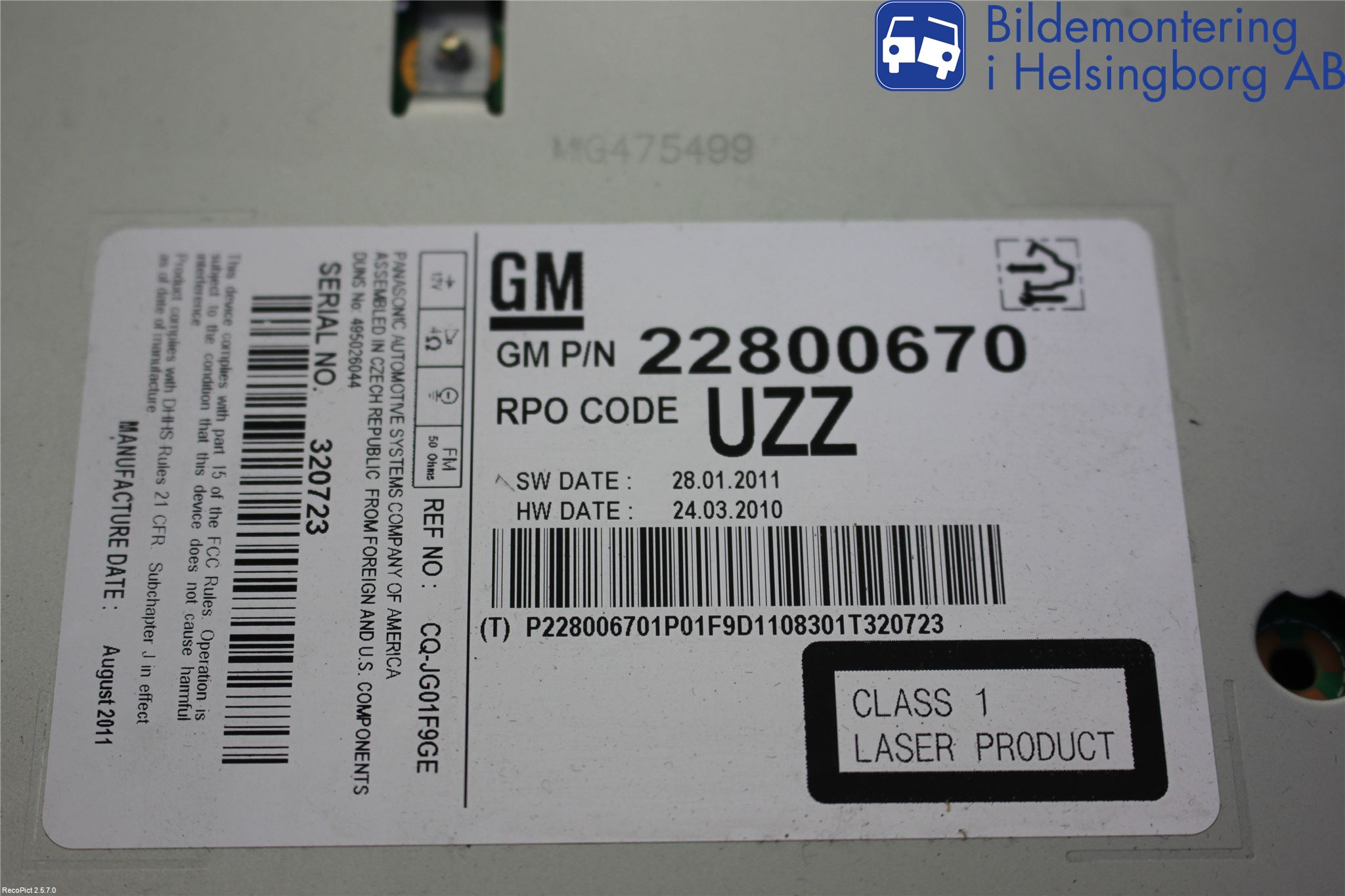 Opel INSIGNIA 09-16 Stereo Radio Med Cd
