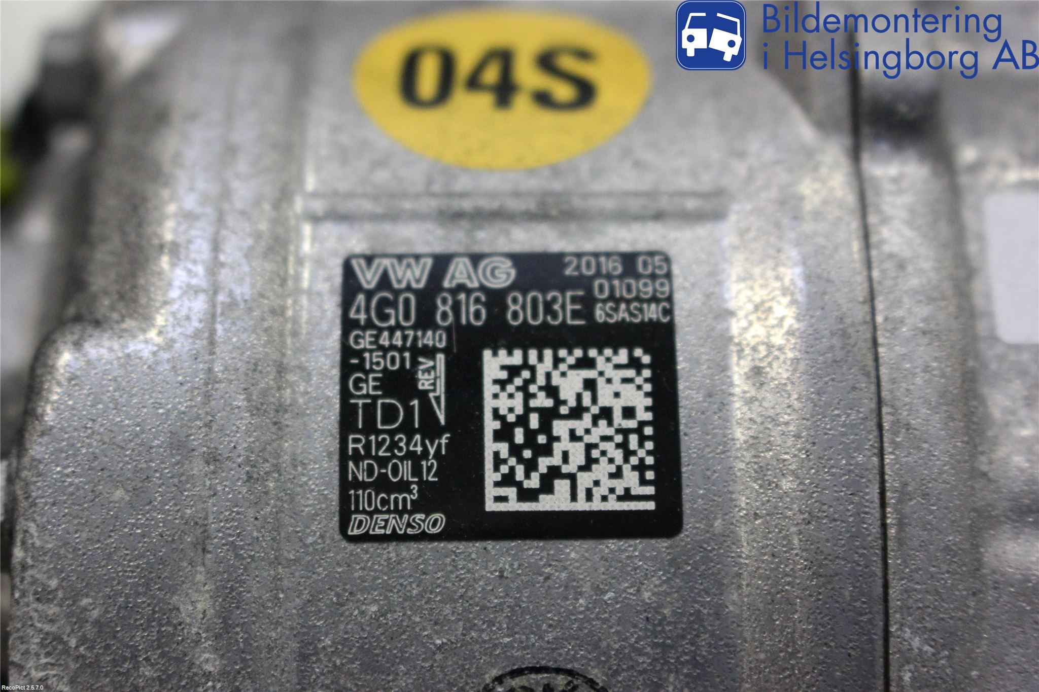 Audi A6/S6 4G 11-18 Varme Ac Kompressor