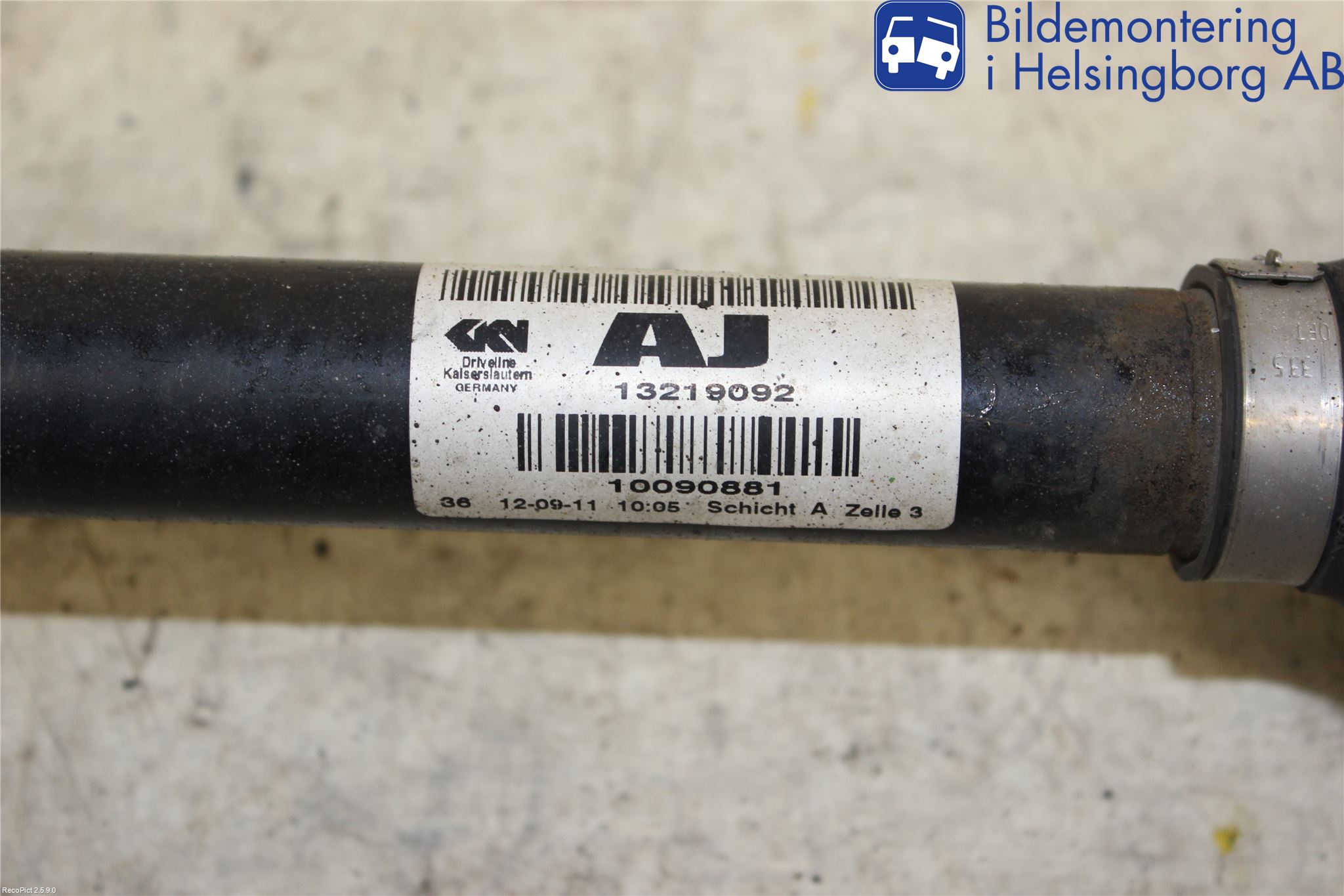 Opel INSIGNIA 09-16 Drivaksel Foran Kompl Venstre