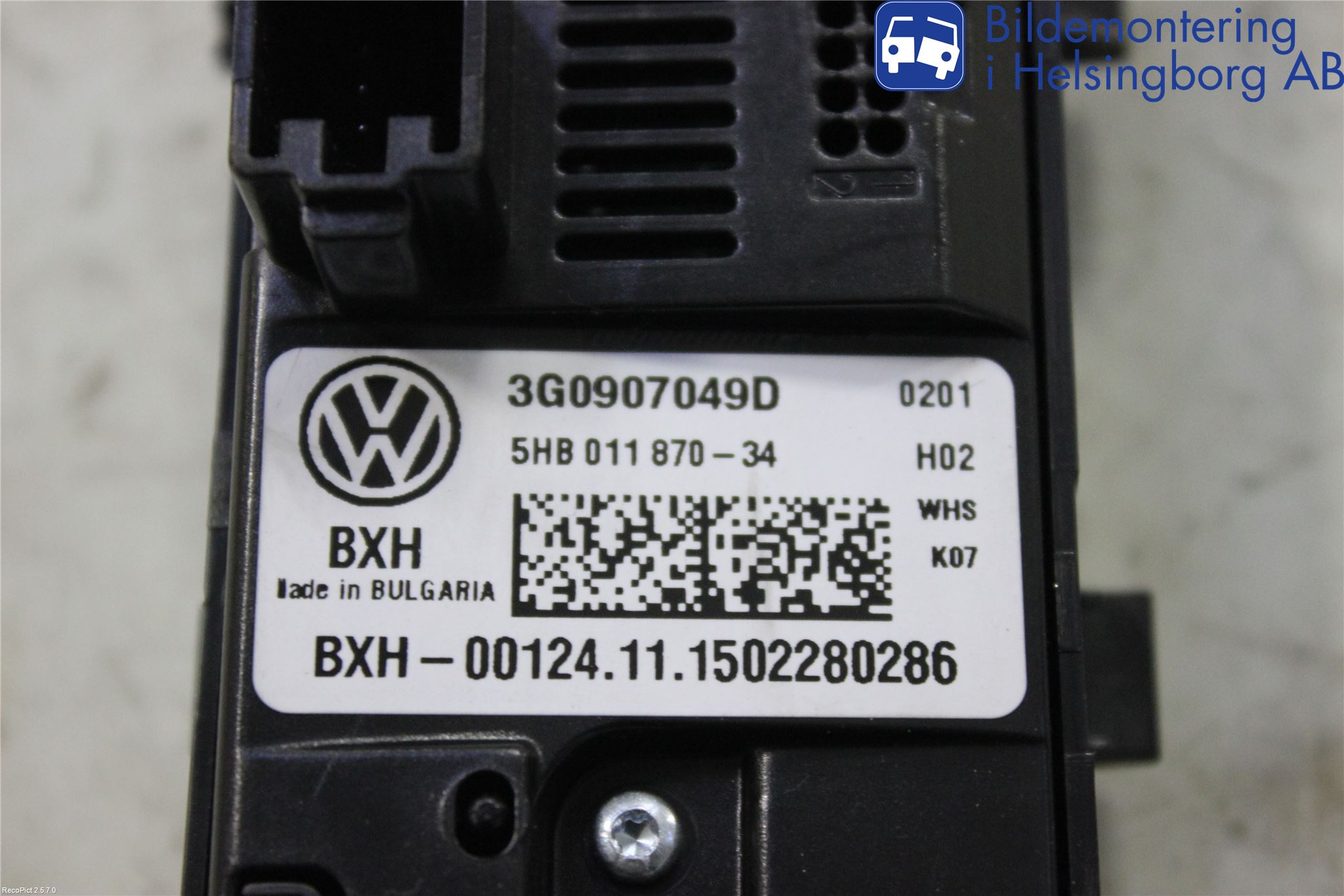 Volkswagen VW PASSAT 15-19 Varme Ac Betjening-Display