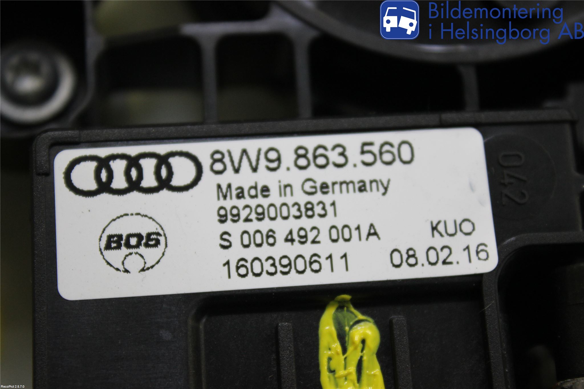 Audi A4/S4 B9 16-19 Innr Innsyn Beskytelse Stv