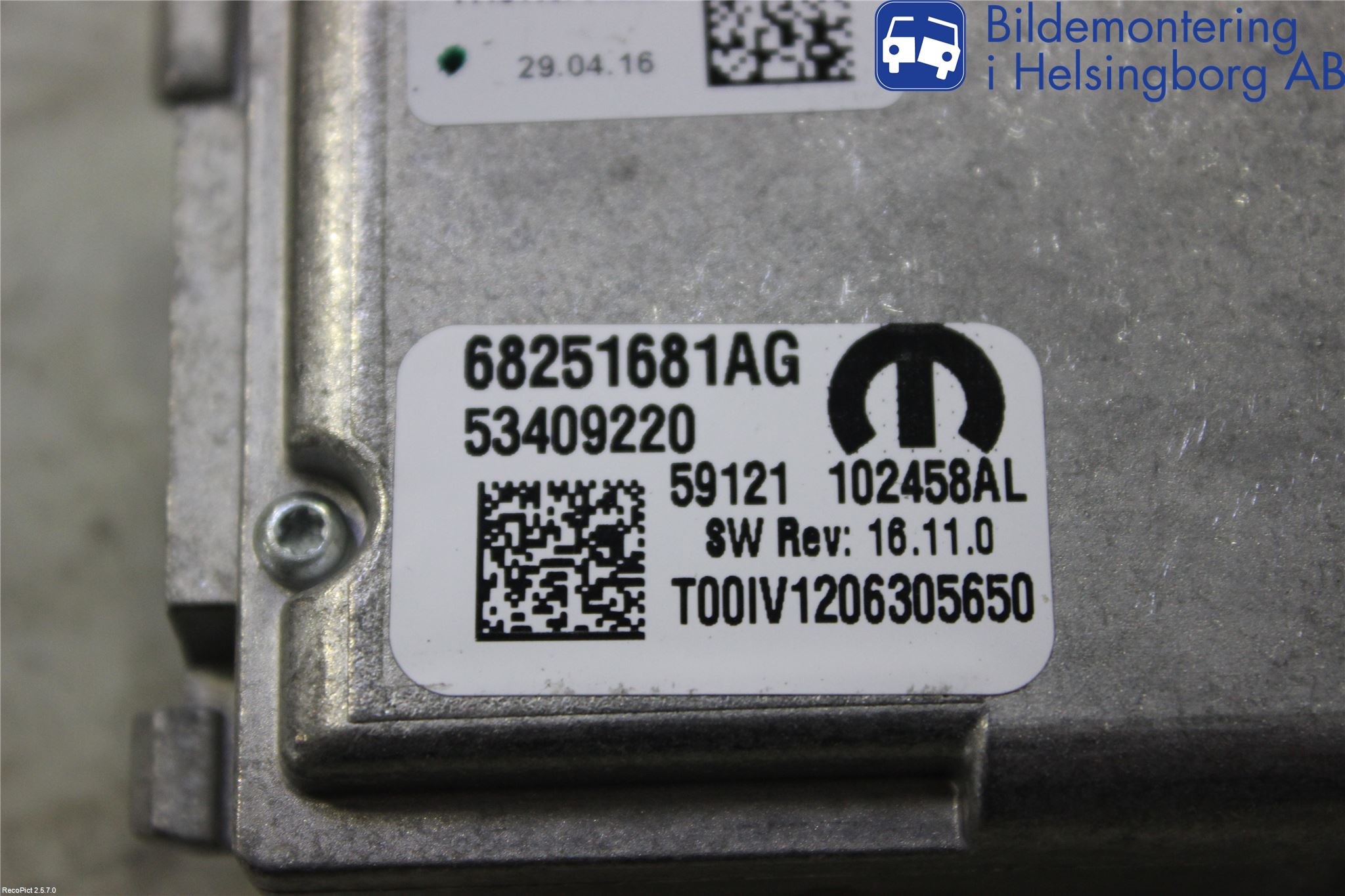 Jeep GRAND CHEROKEE 10-20 Sensor Kollisjonsbeskyttelse
