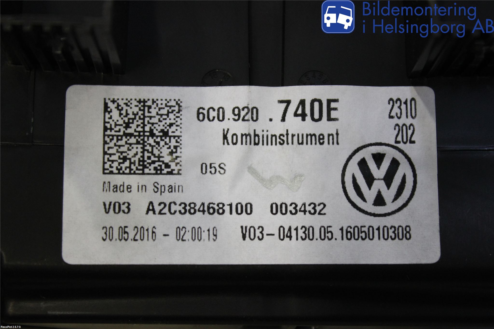 Volkswagen VW POLO 10-17 Instr Kombinert