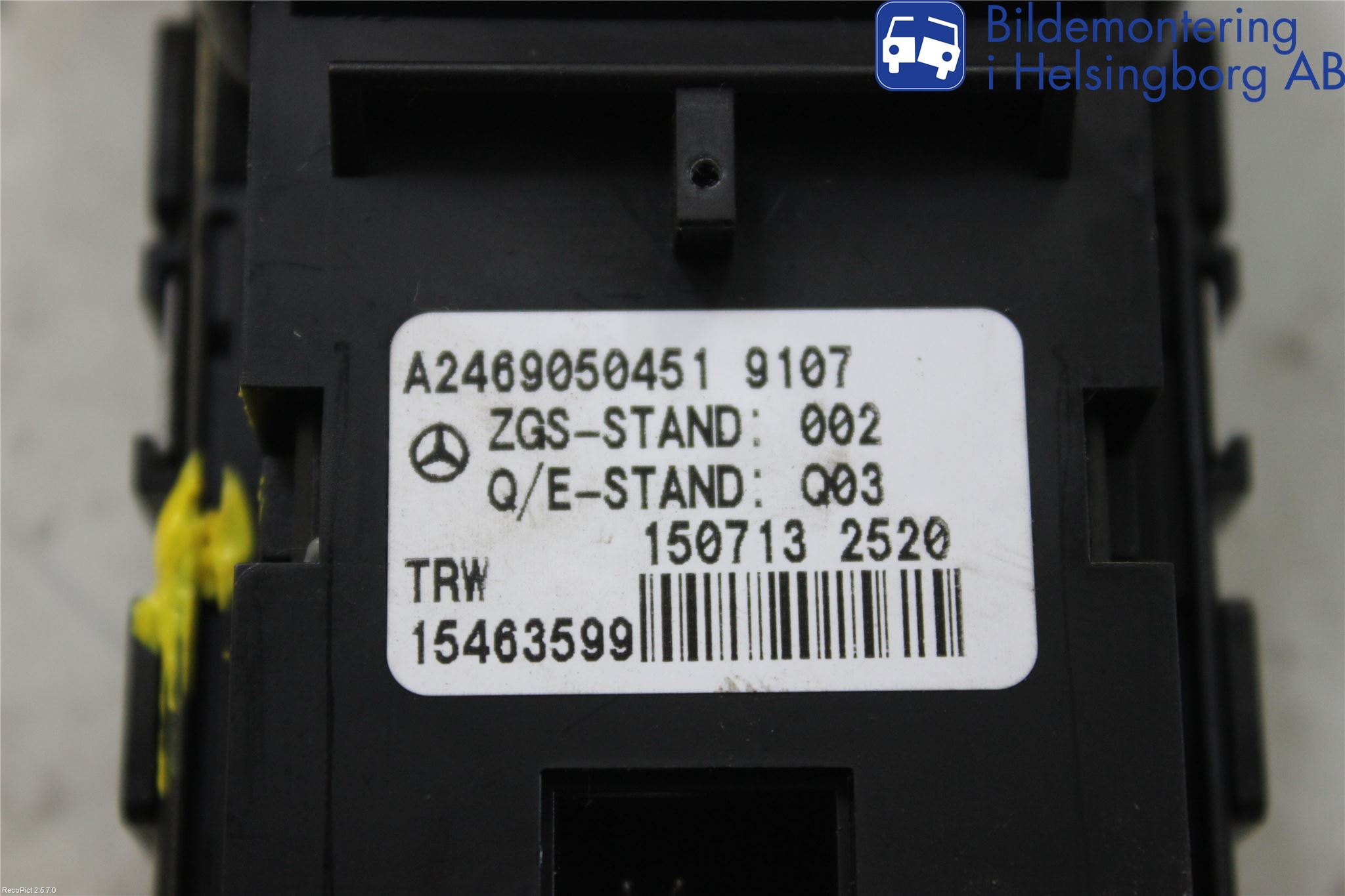 Mercedes-Benz MB CLA-KLASS (C117/X117) 13-19 Bryter Parkeringsbrems