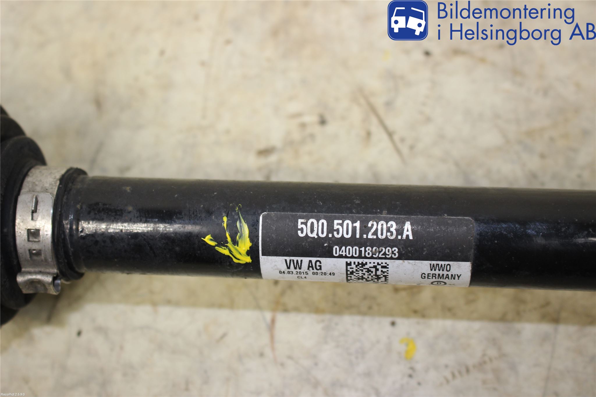 Volkswagen VW GOLF / E-GOLF VII 13-20 Drivaksel Bak Kompl Venstre